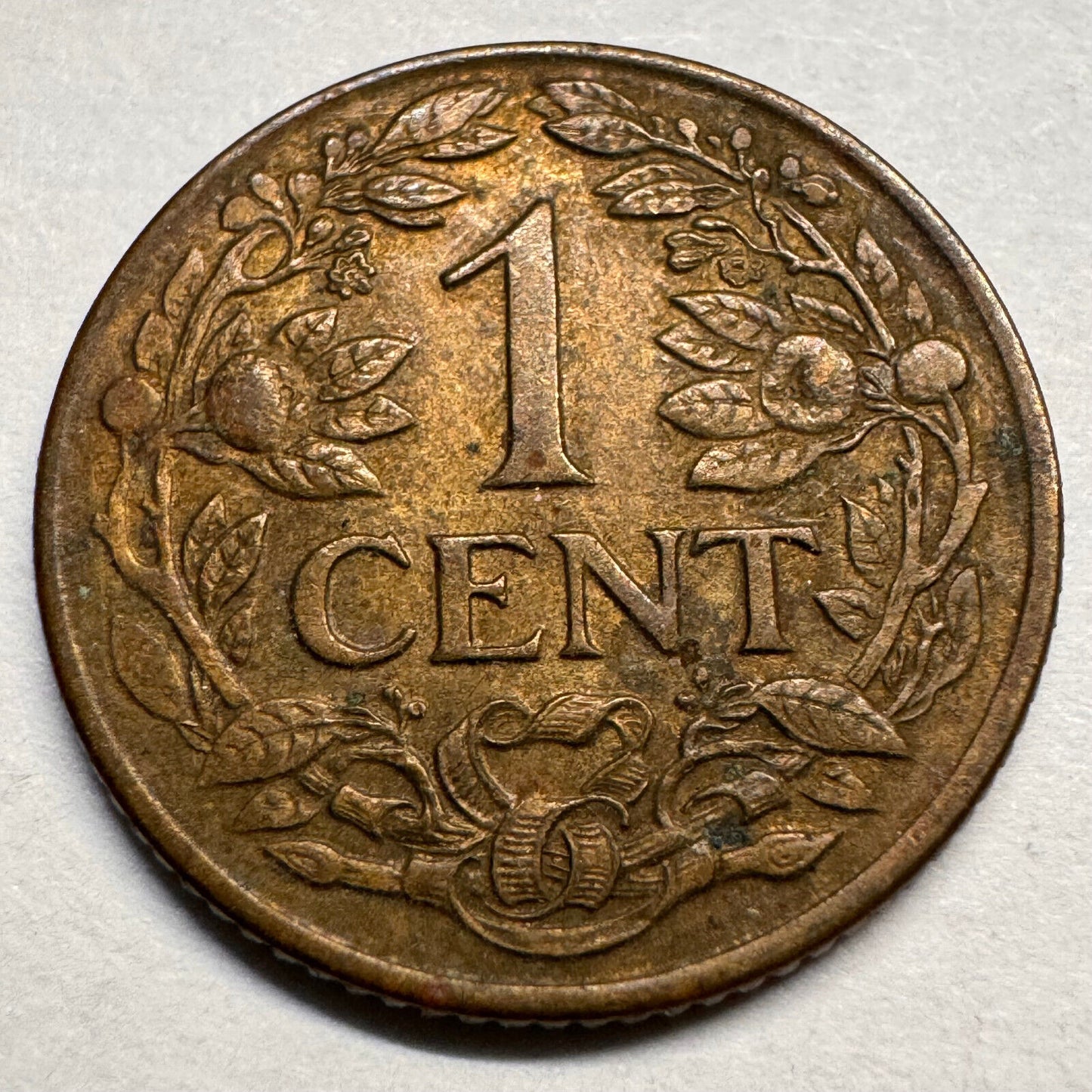 1943 Netherlands 1 Cent - Brass - Beautiful Coin - #A-040