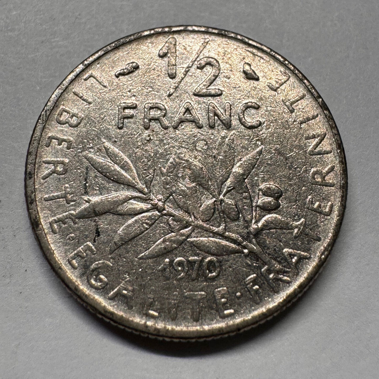 1970 France 1/2 Franc - Beautiful Coin - #A-066