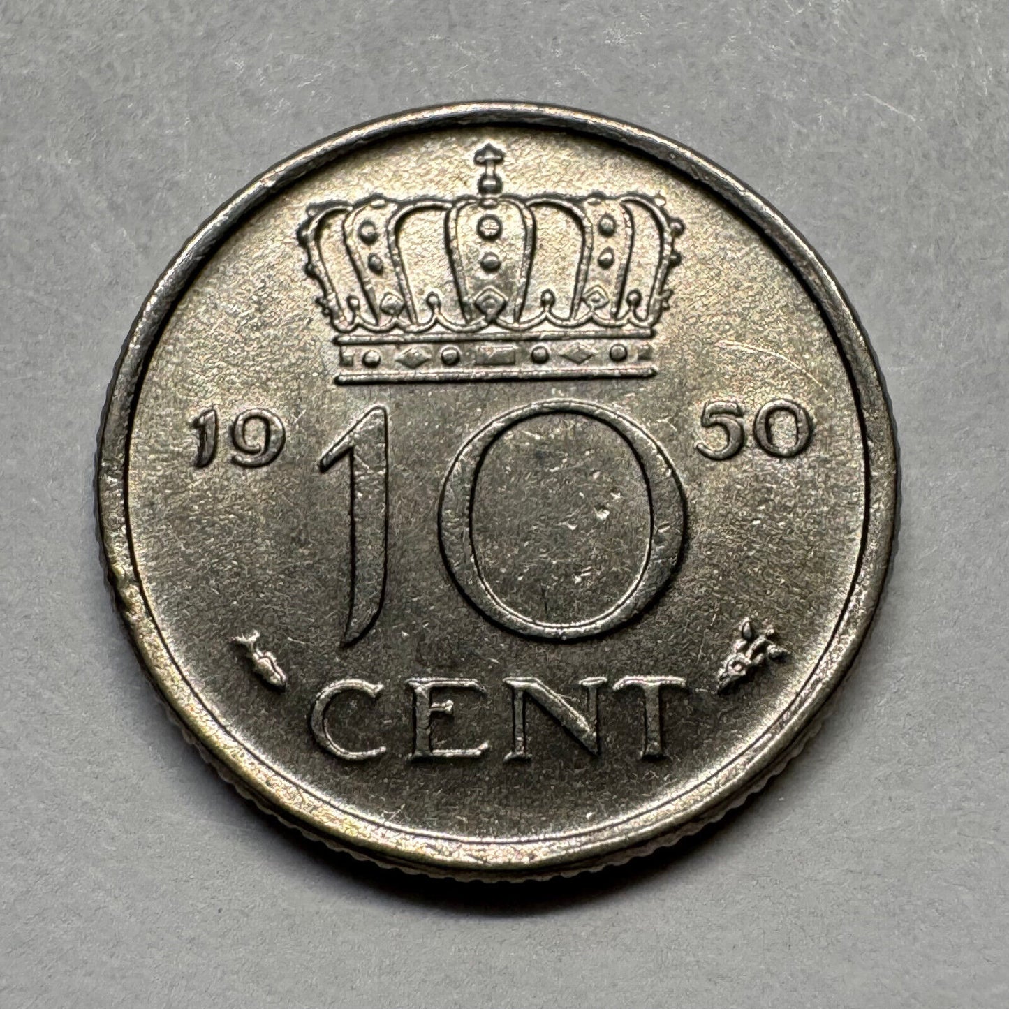 1950 Netherlands 10 Cents - Beautiful Coin - #B-032