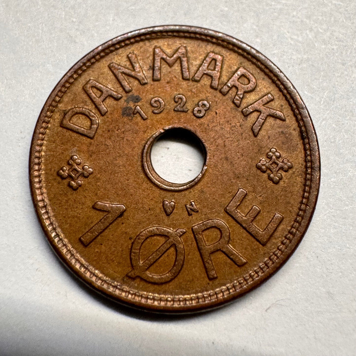 1928 Denmark 1 Ore - Beautiful Coin - #A-037