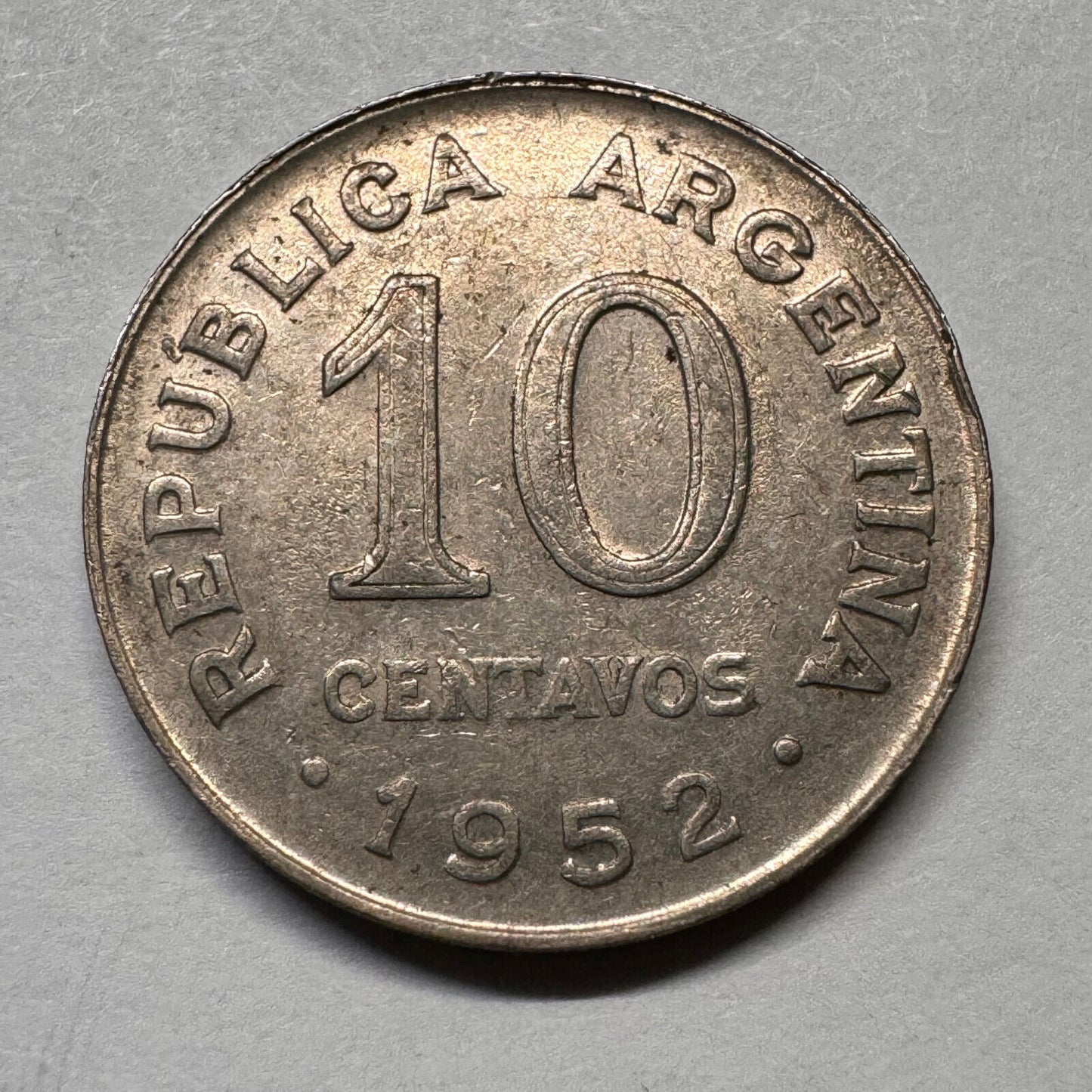 1952 Argentina 10 Centavos - Beautiful Coin - #A-017