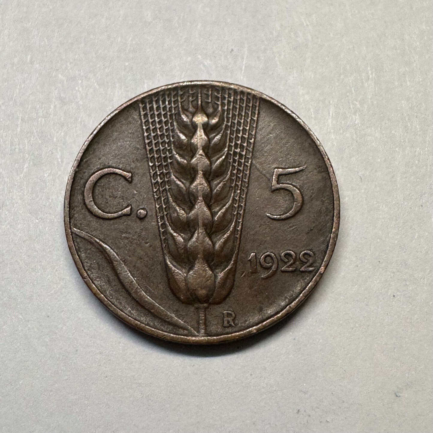 1922 Italy 5 Centesimi - Beautiful Coin - #B-004