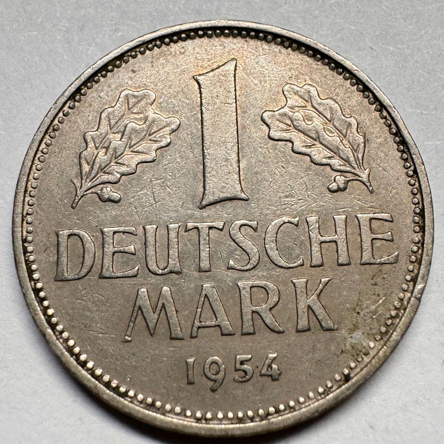 1954 Germany 1 Mark - F - Beautiful Coin - #A-043