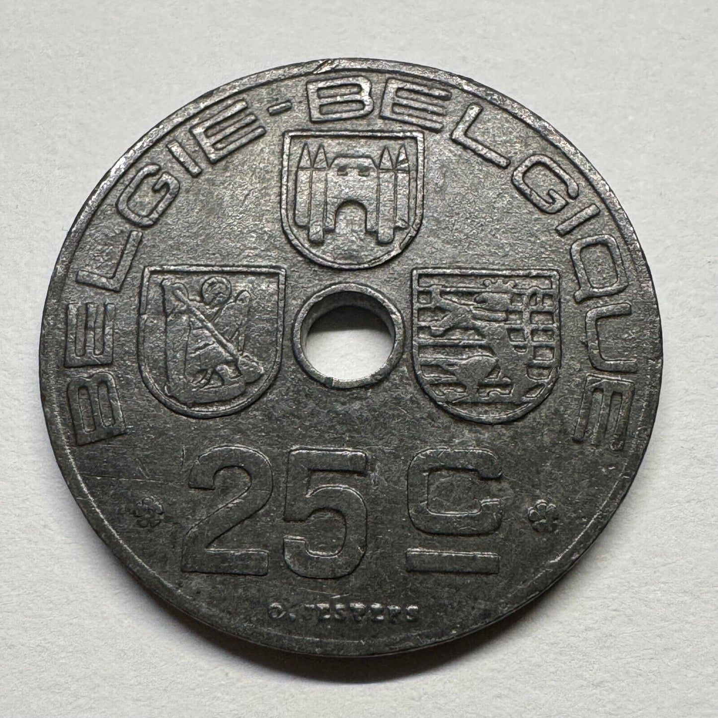 1943 Belgium 25 Centimes - Beautiful Coin - #B-058