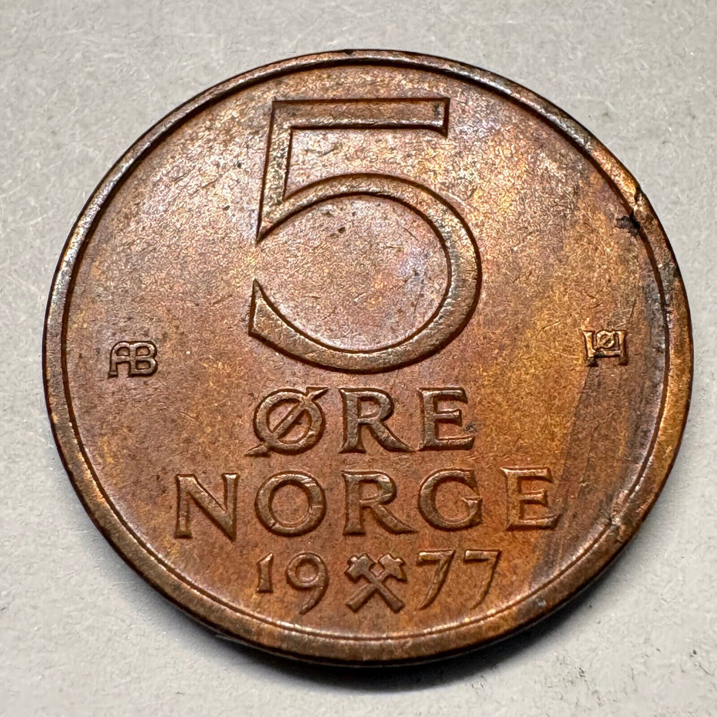 1977 Norway 5 Ore - Beautiful Coin - #A-030