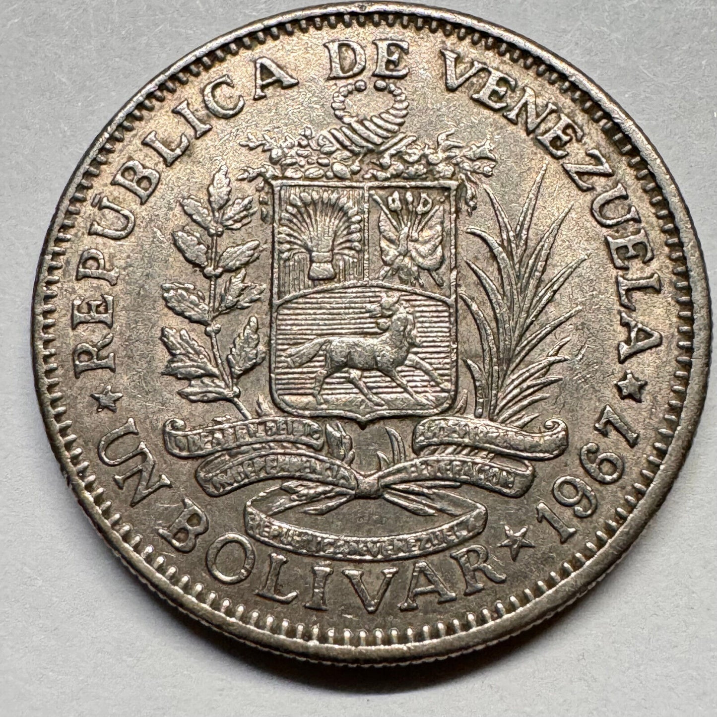 1967 Venezuela 1 Bolivar - Beautiful Coin - #A-017