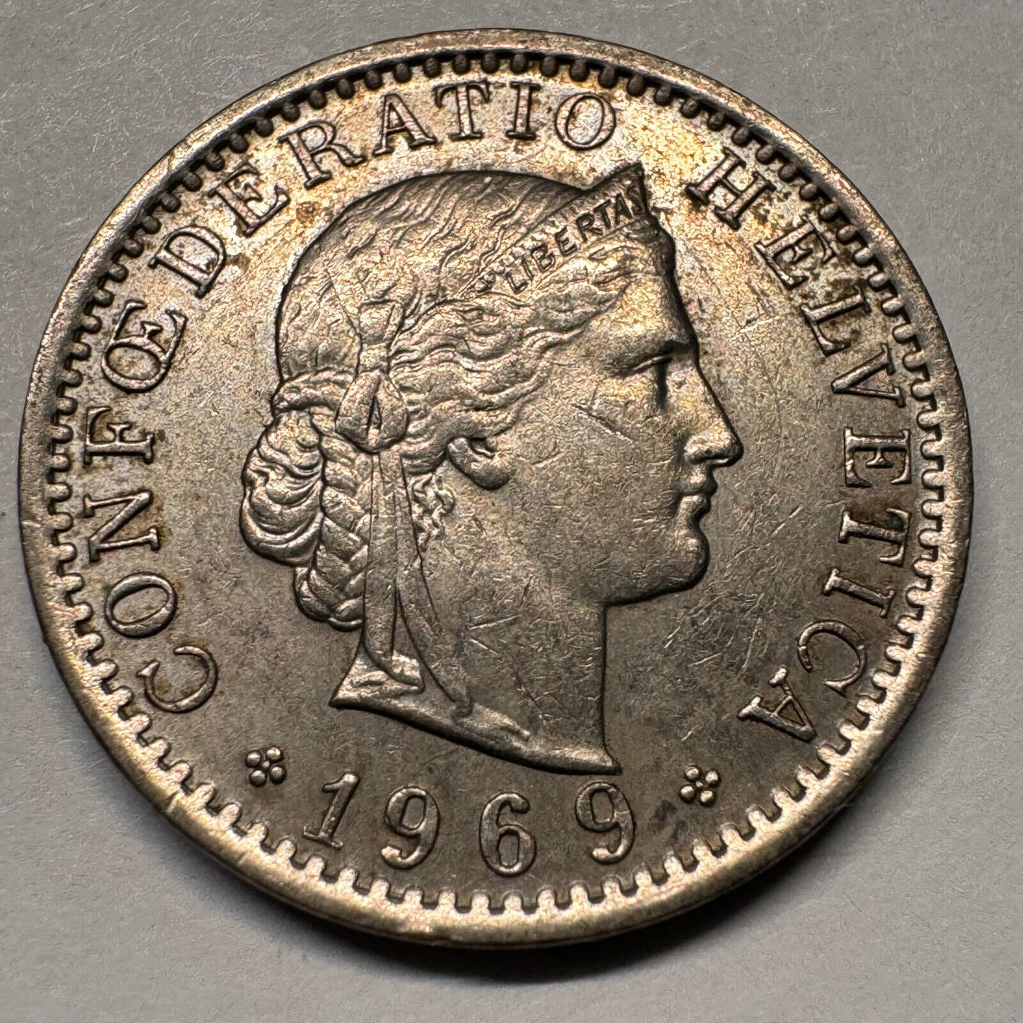 1969 Switzerland 20 Rappen - Beautiful Coin - #A-049