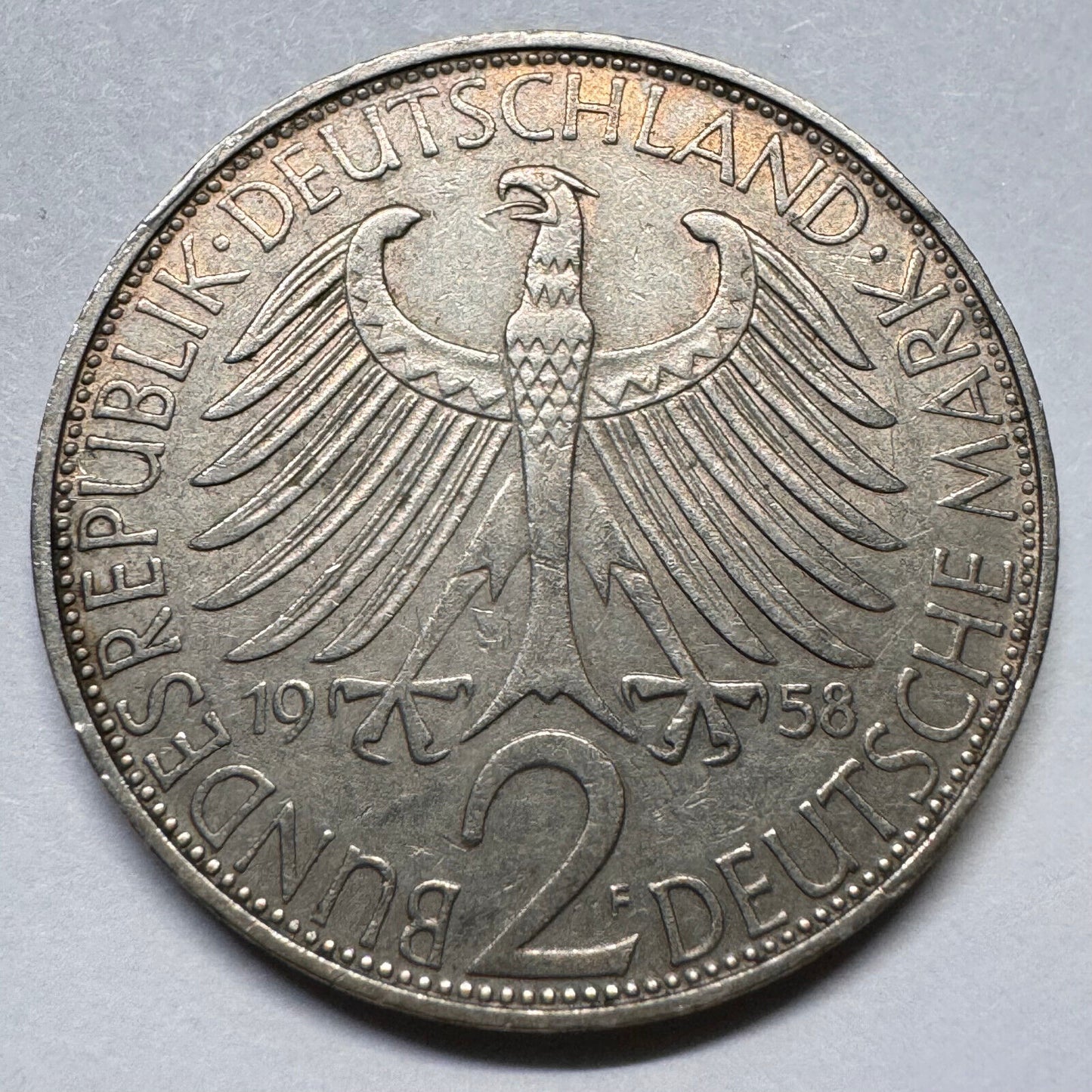 1958 Switzerland 2 Mark - F - Beautiful Coin - #A-043