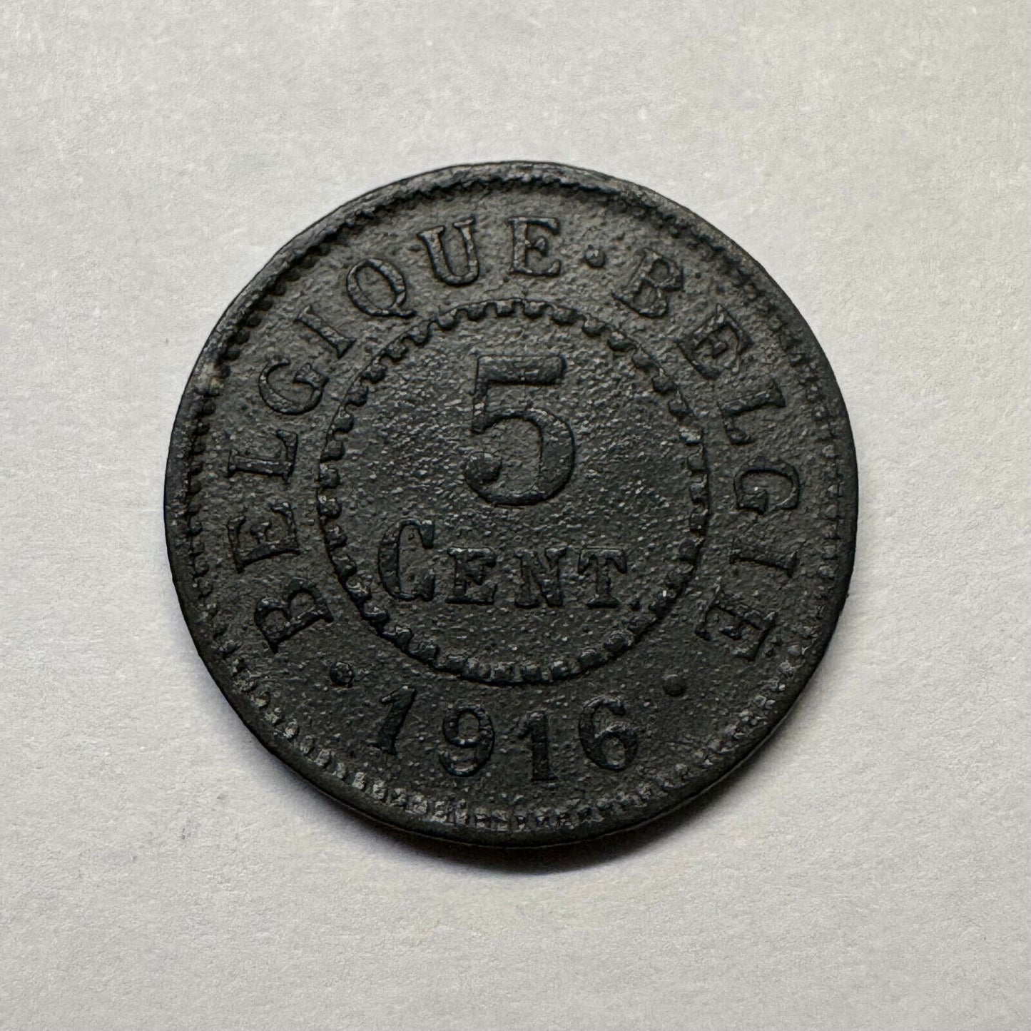 1916 Belgium 5 Centimes - Beautiful Coin - #B-023