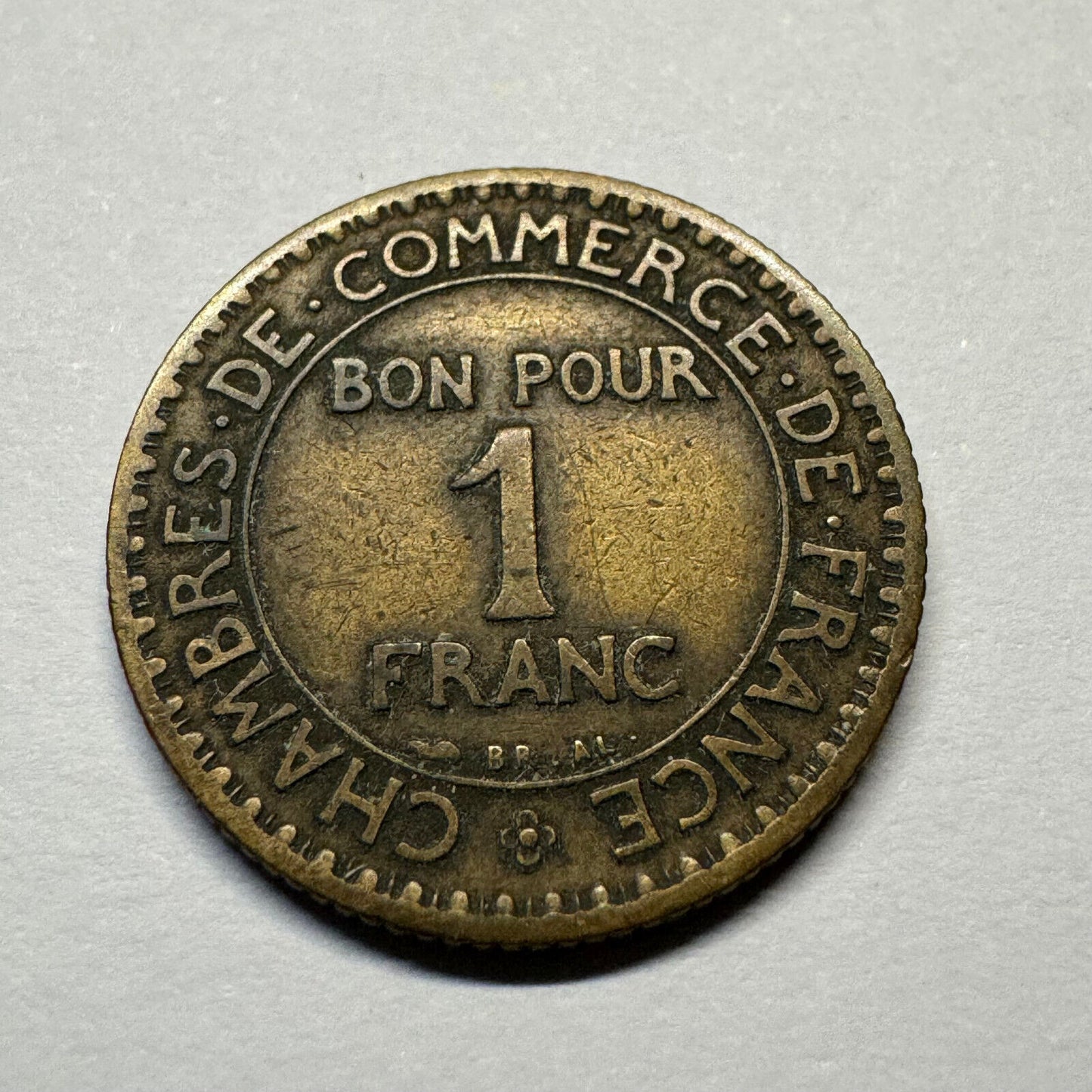 1923 France 1 Franc - Chambers of Commerce - Beautiful Coin - #A-002