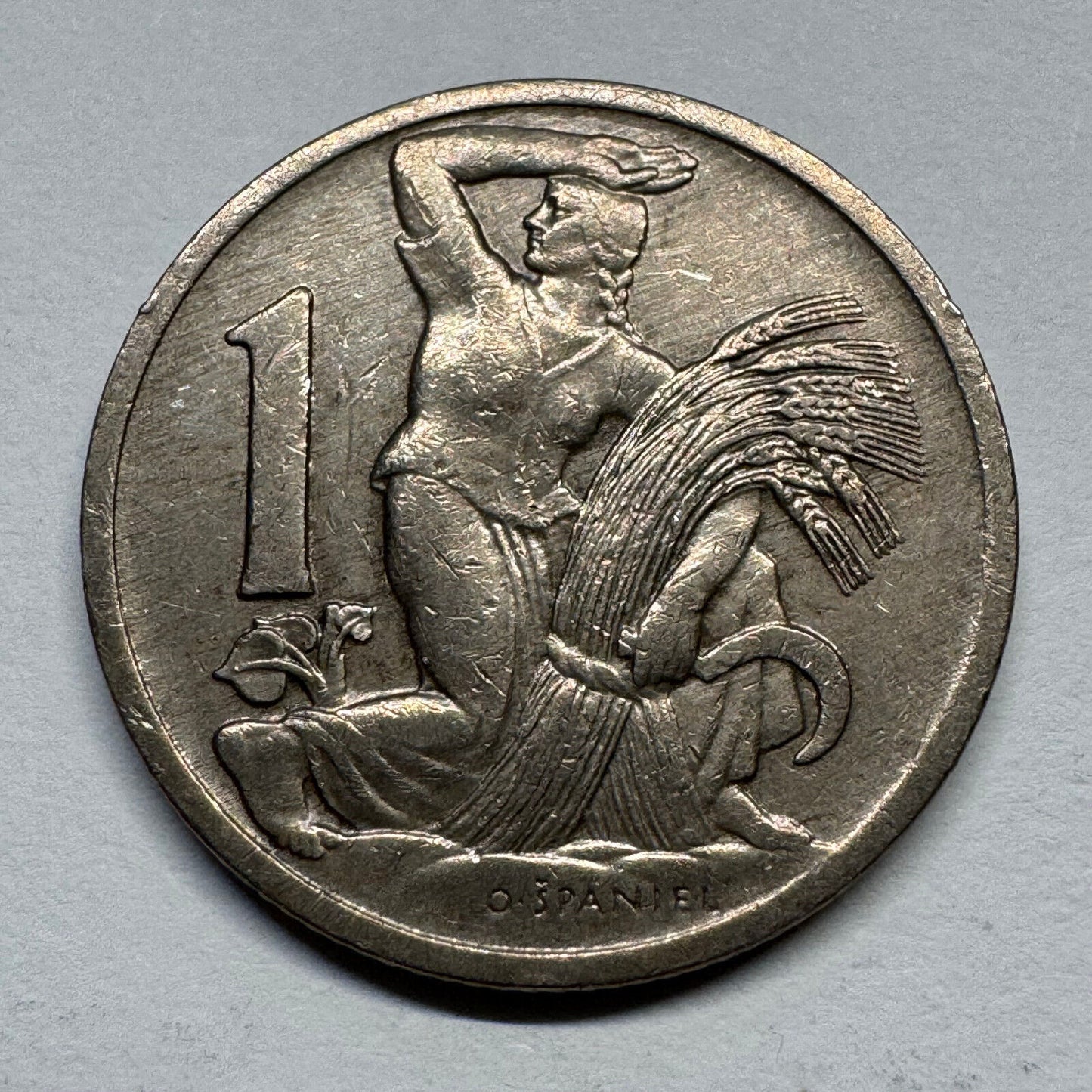 1924 Czechoslovakia 1 Koruna - Beautiful Coin - #B-049