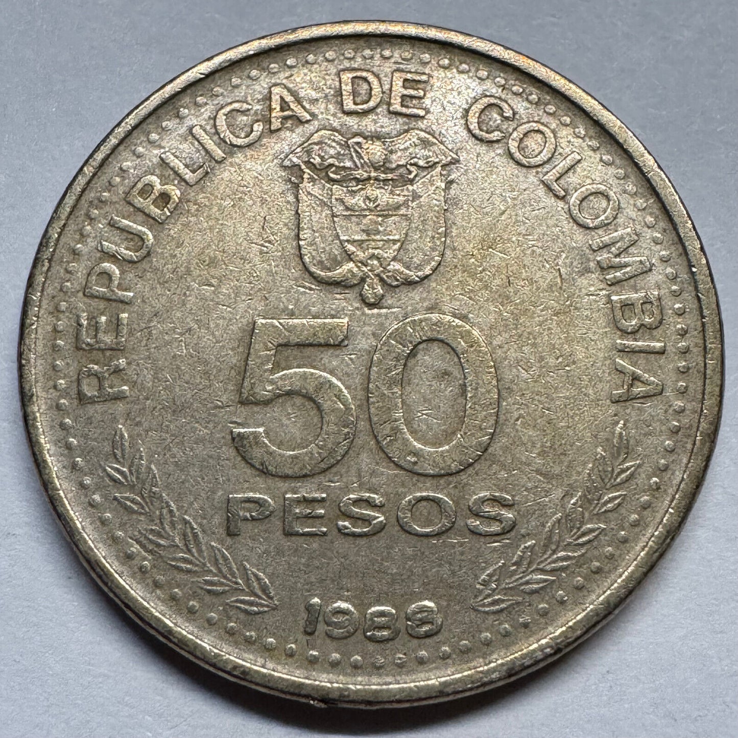 1988 Colombia 50 Pesos - Beautiful Coin - #A-075