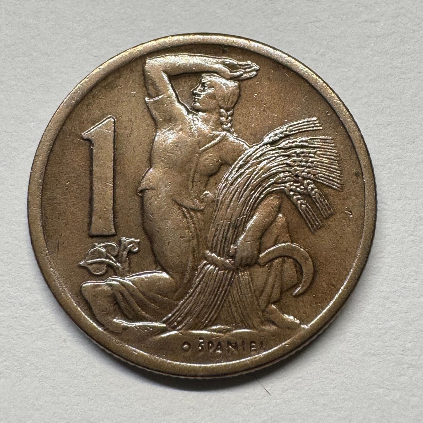 1946 Czechoslovakia 1 Koruna - Beautiful Coin - #B-049