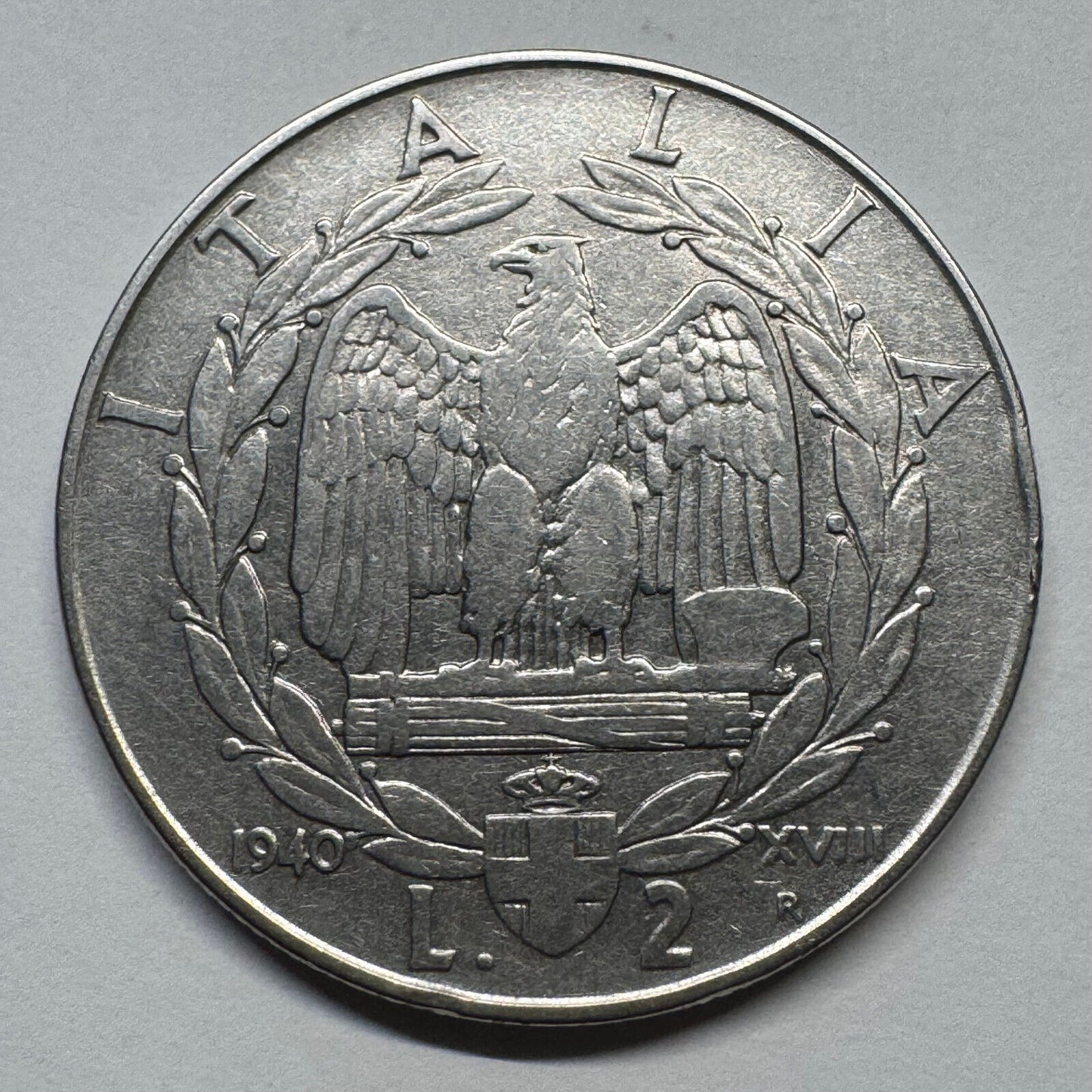 1940 Italy 2 Lire - Beautiful Coin - Lot #B-045