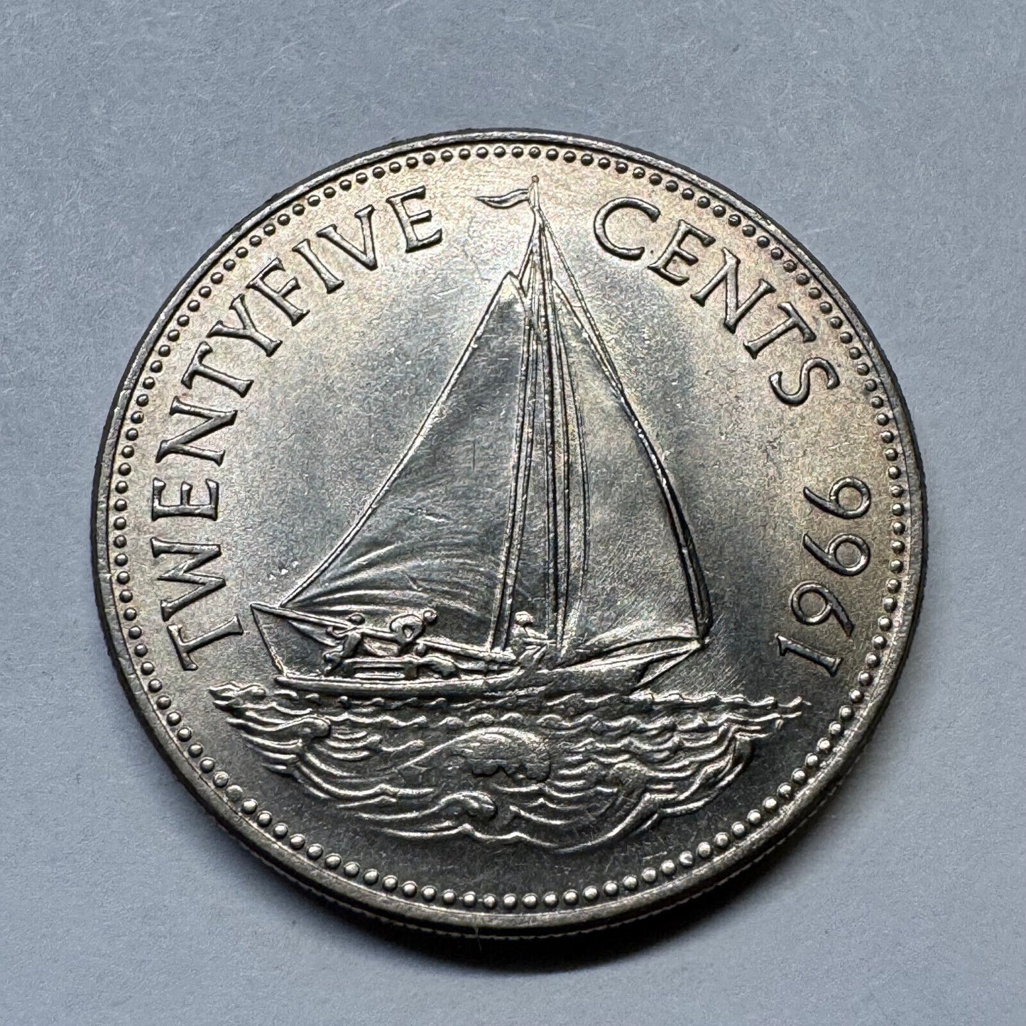 1966 Bahamas 25 Cents - Beautiful Coin - #B-005