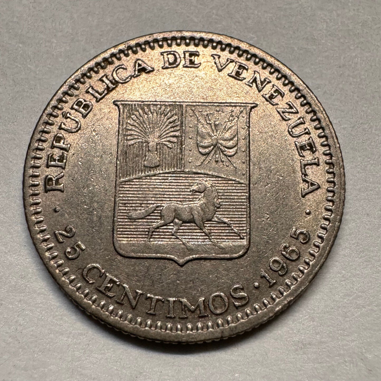 1965 Venezuela 25 Centimos - Beautiful Coin - #A-041