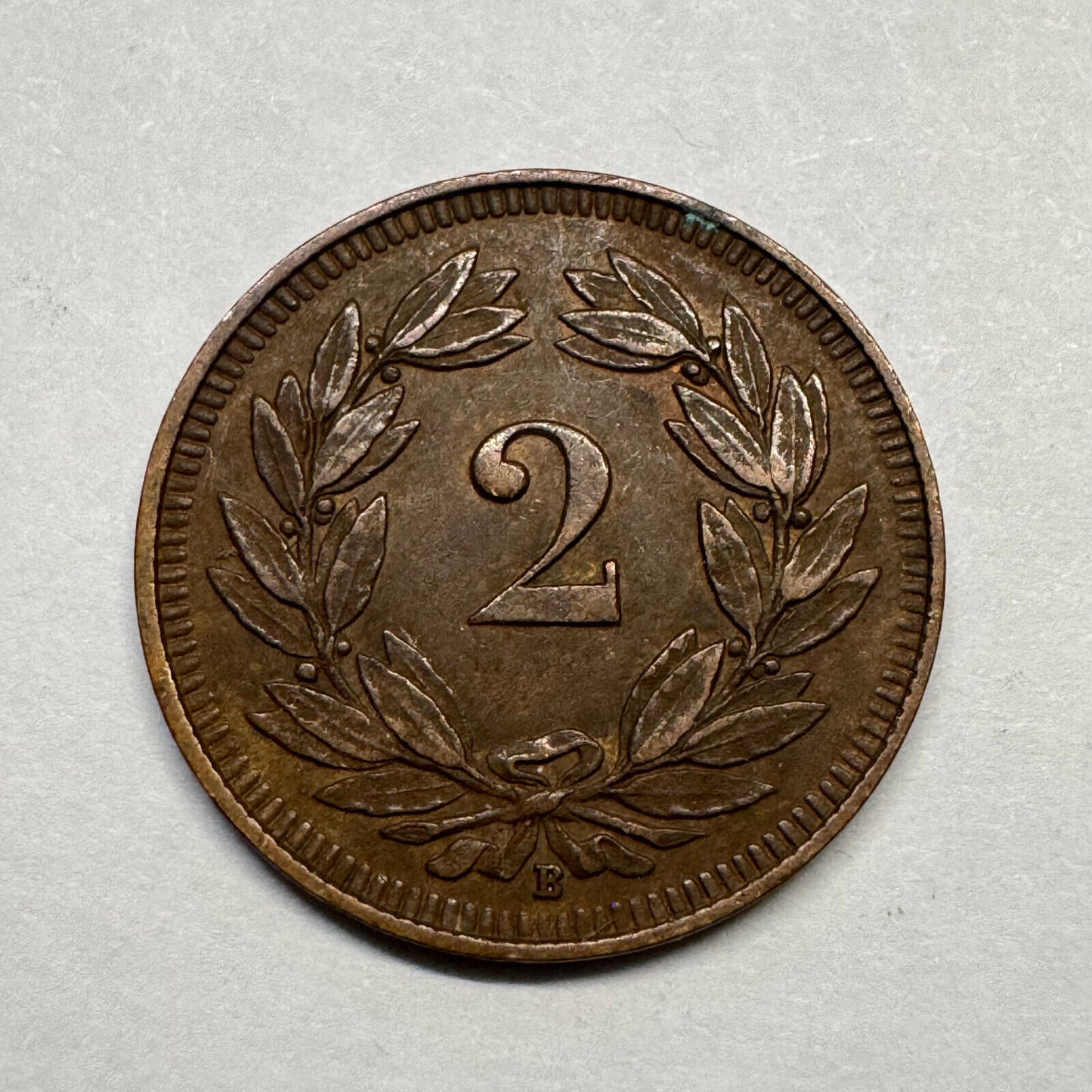 1915 Switzerland 2 Rappen - Beautiful Coin - #B-011