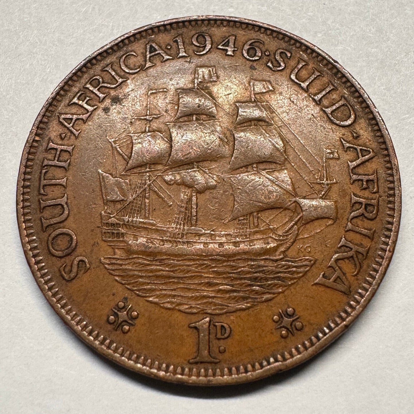 1946 South Africa 1 Penny - Beautiful Coin - #A-049