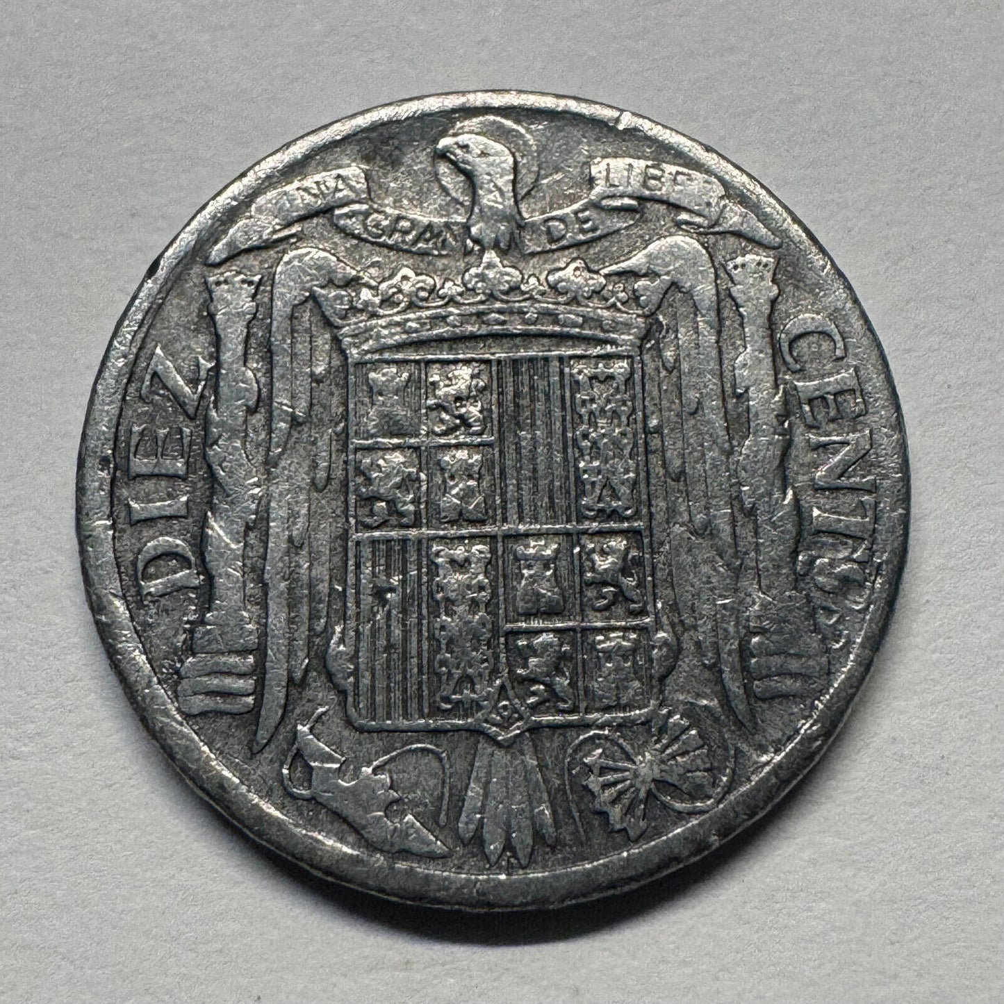 1945 Spain 10 Centimos - Beautiful Coin - #B-040