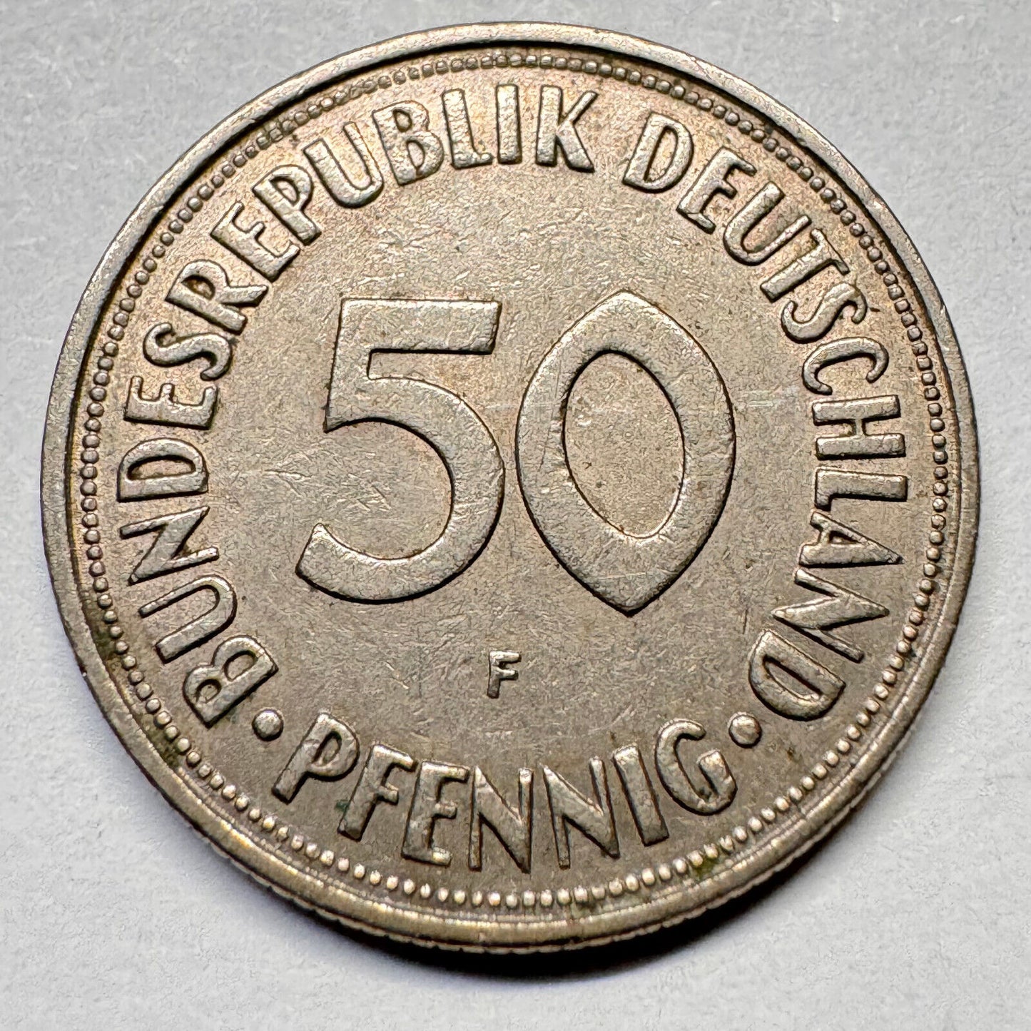 1950 Germany 50 Pfennig - F - Beautiful Coin - #A-017