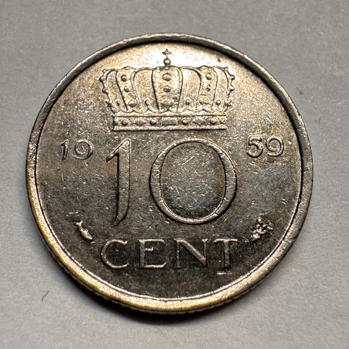 1959 Netherlands 10 Cents - Beautiful Coin - #A-056