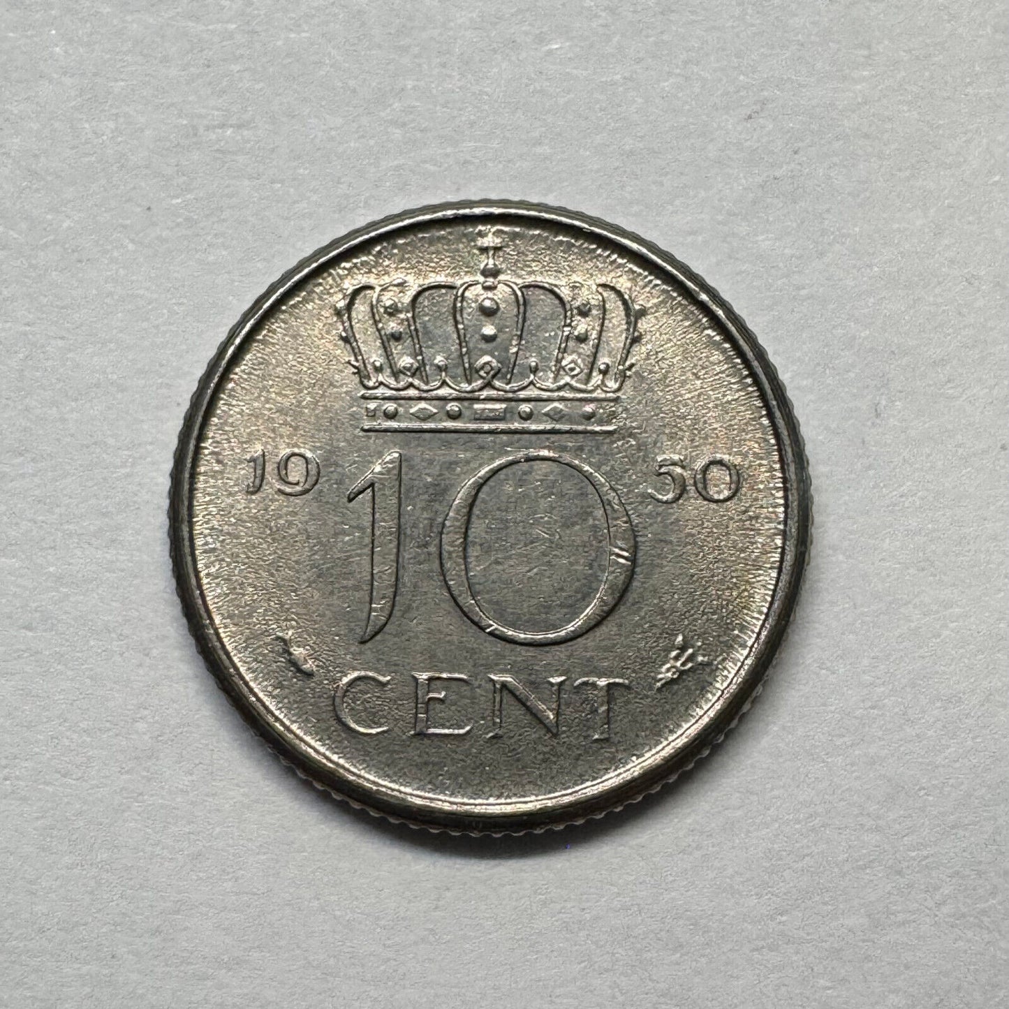 1950 Netherlands 10 Cents - Beautiful Coin - #B-015