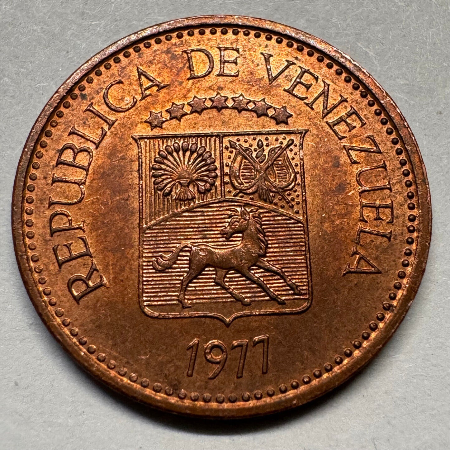 1977 Venezuela 5 Centimos - Beautiful Coin - #A-017