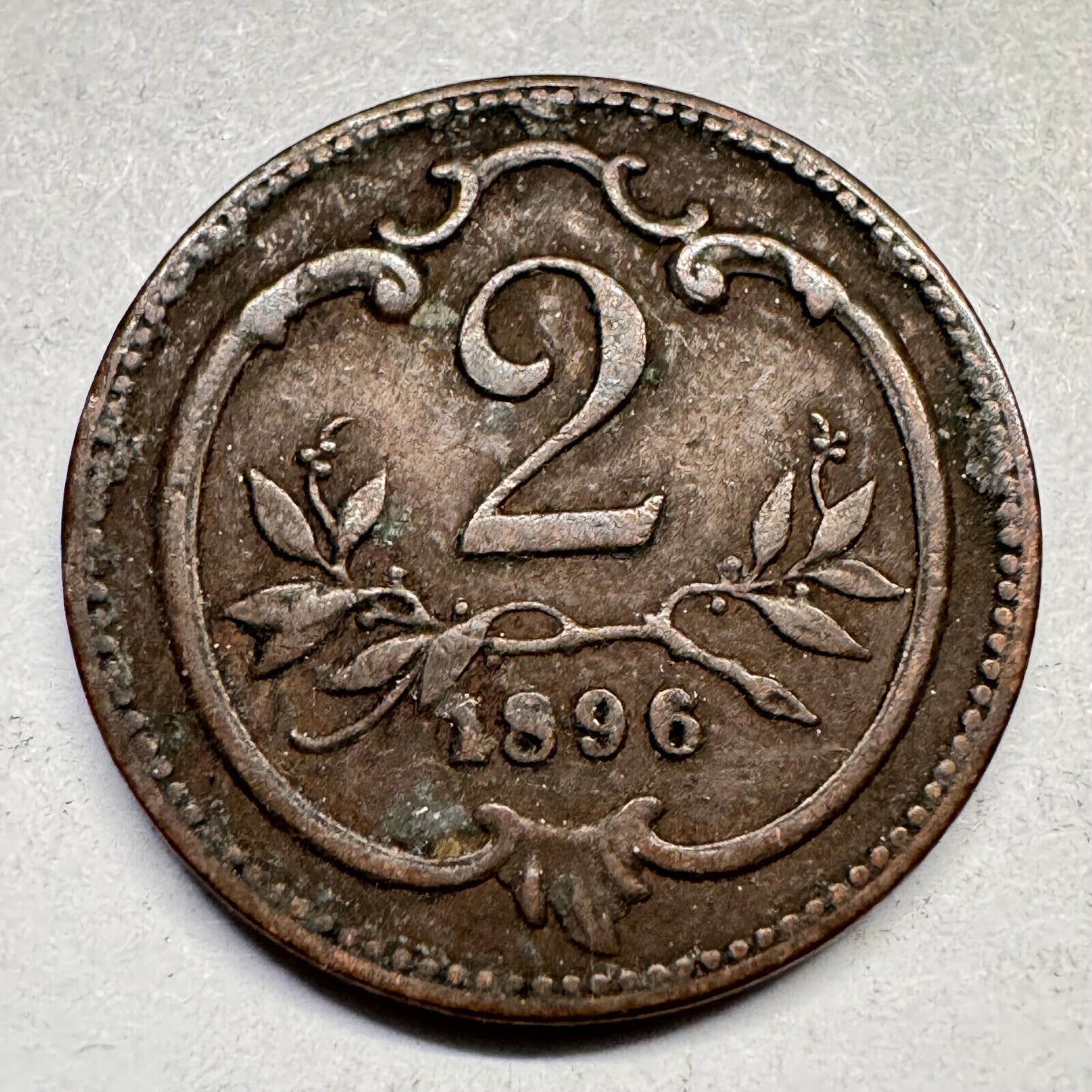 1896 Austria 2 Heller - Beautiful Coin - #A-057