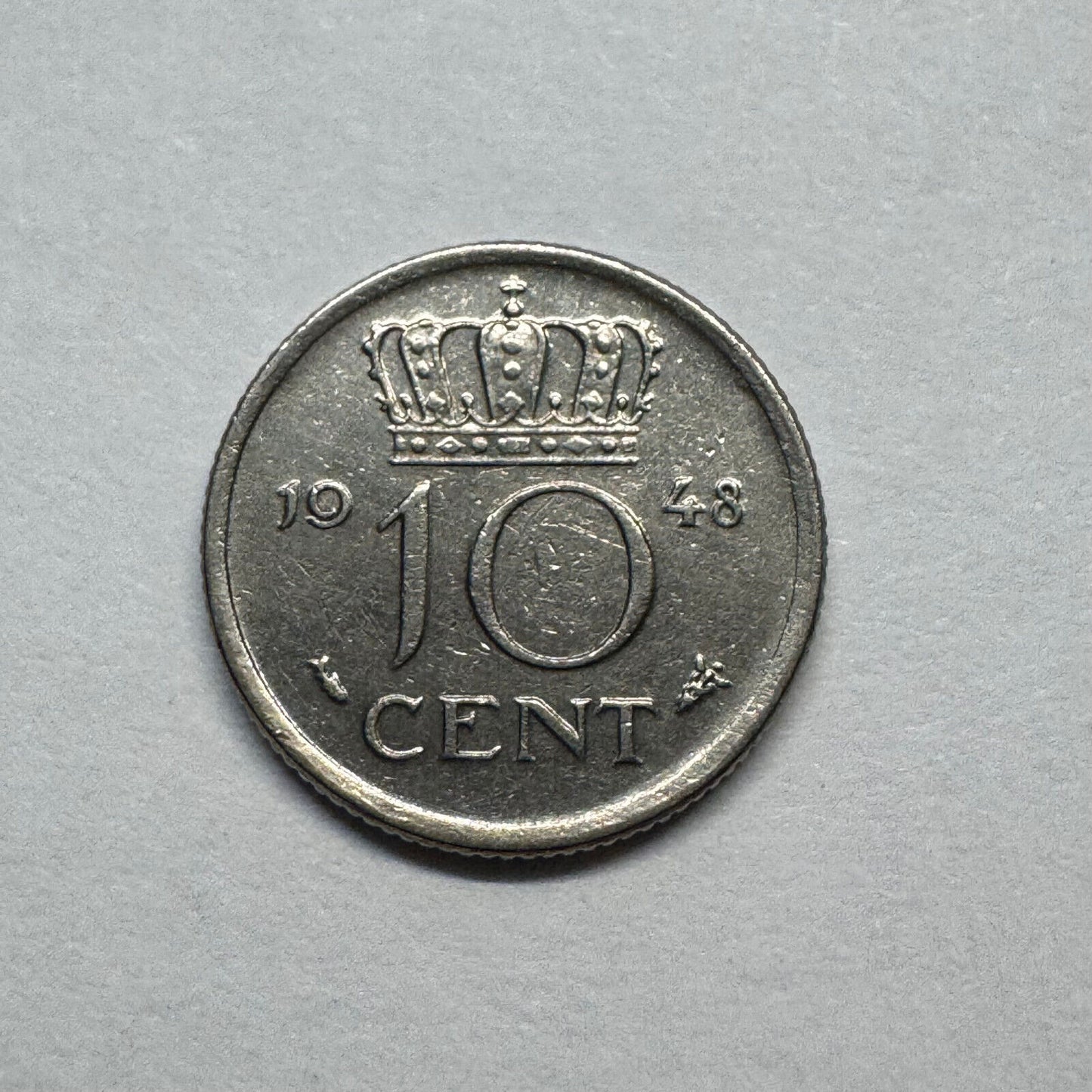 1948 Netherlands 10 Cents - Beautiful Coin - #B-015