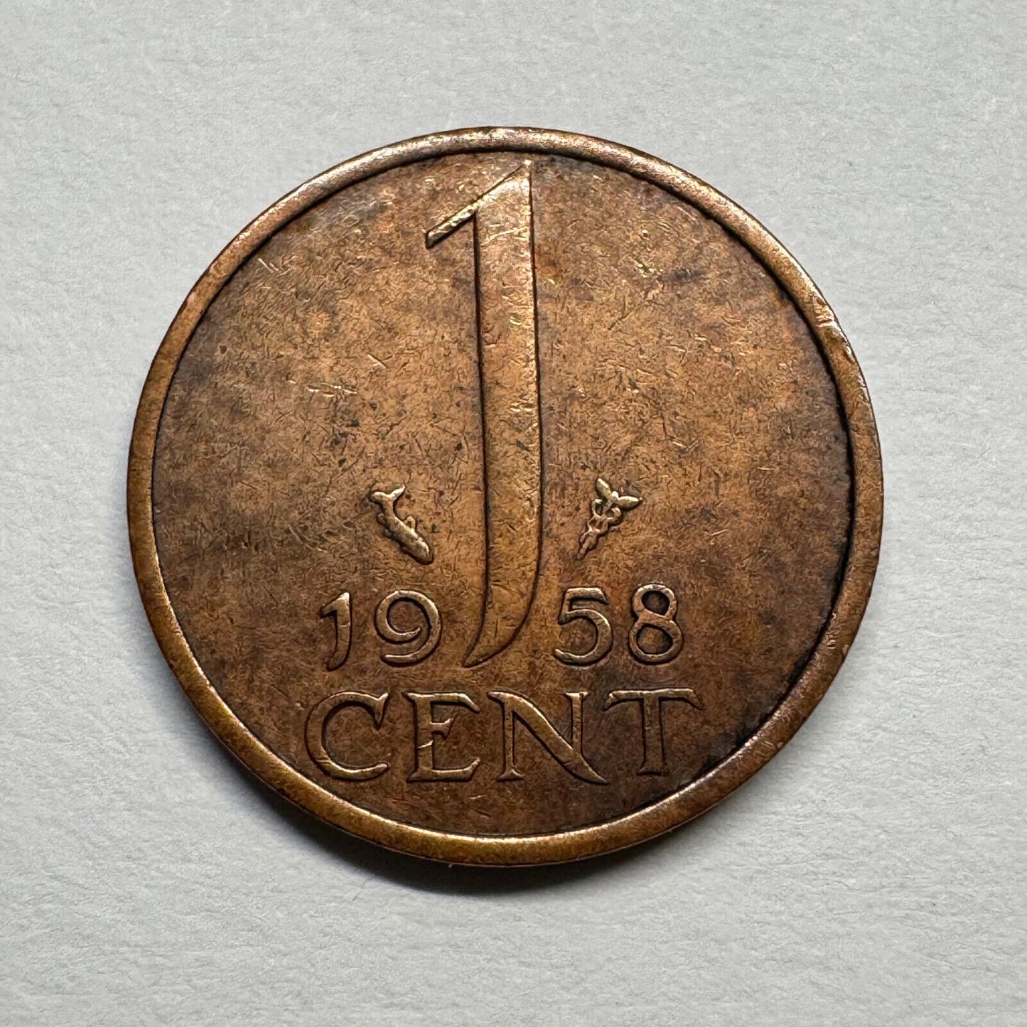 1958 Netherlands 1 Cent - Beautiful Coin - #B-048