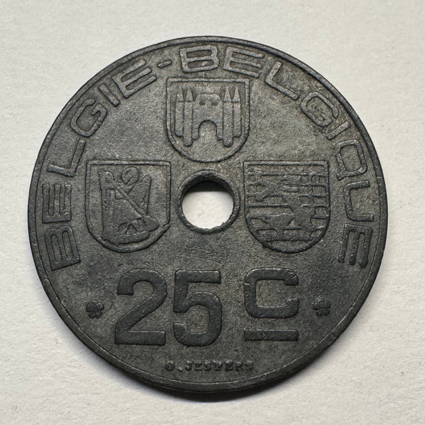 1944 Belgium 25 Centimes - Beautiful Coin - Lot #B-046