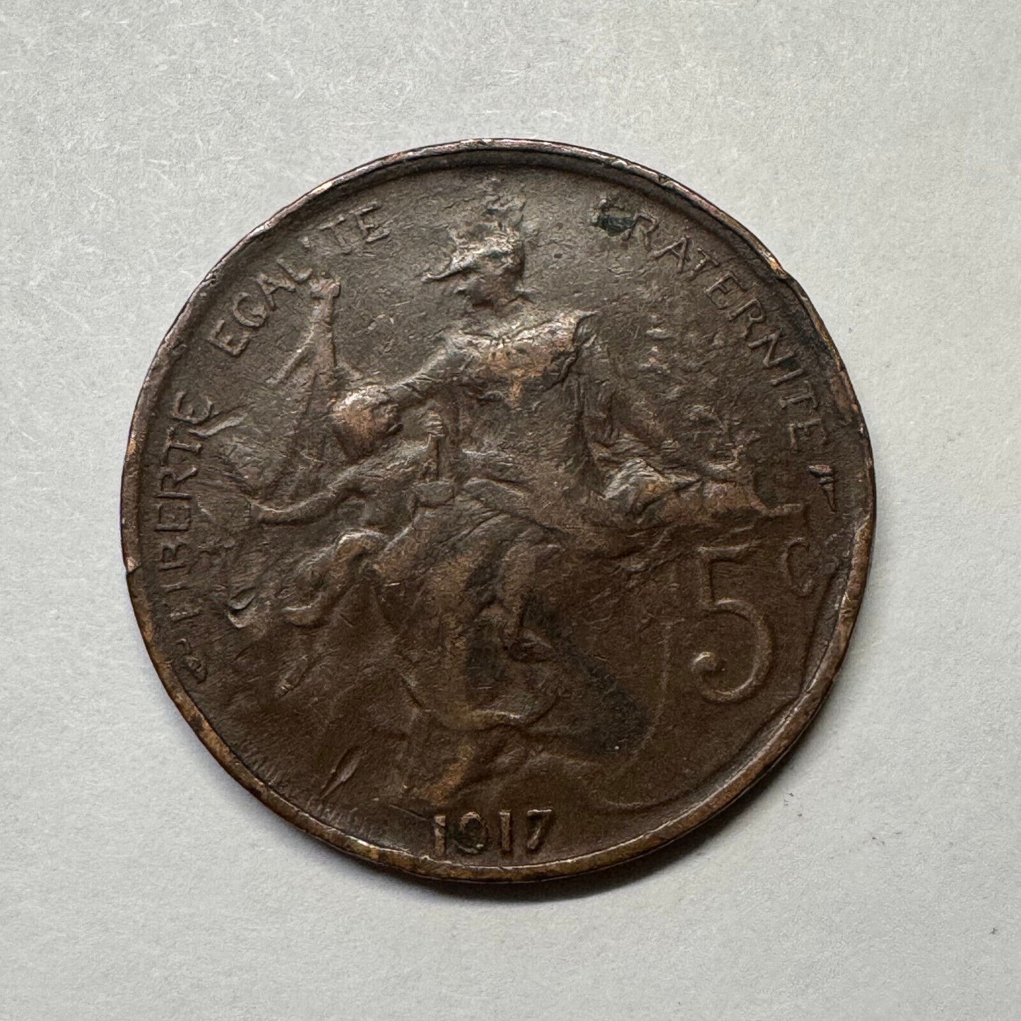 1917 France 5 Centimes - Beautiful Coin - #B-034