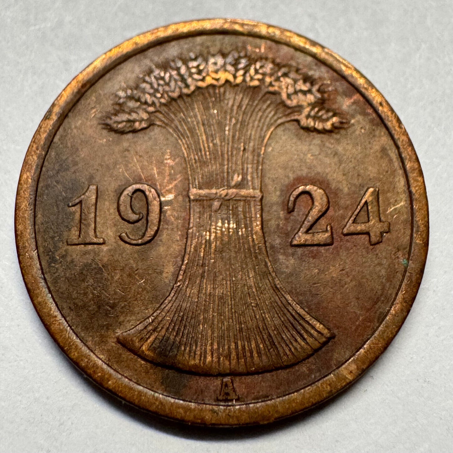 1924 Germany 2 Rentenpfennig - Beautiful Coin - #A-089