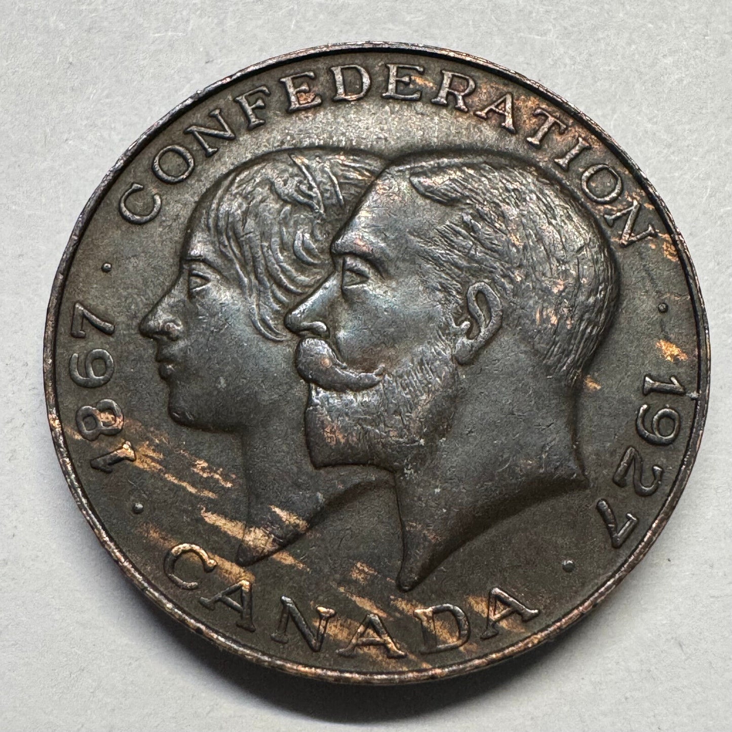 1927 Canada Confederation Medal - Bronze - Beautiful Coin - #A-070