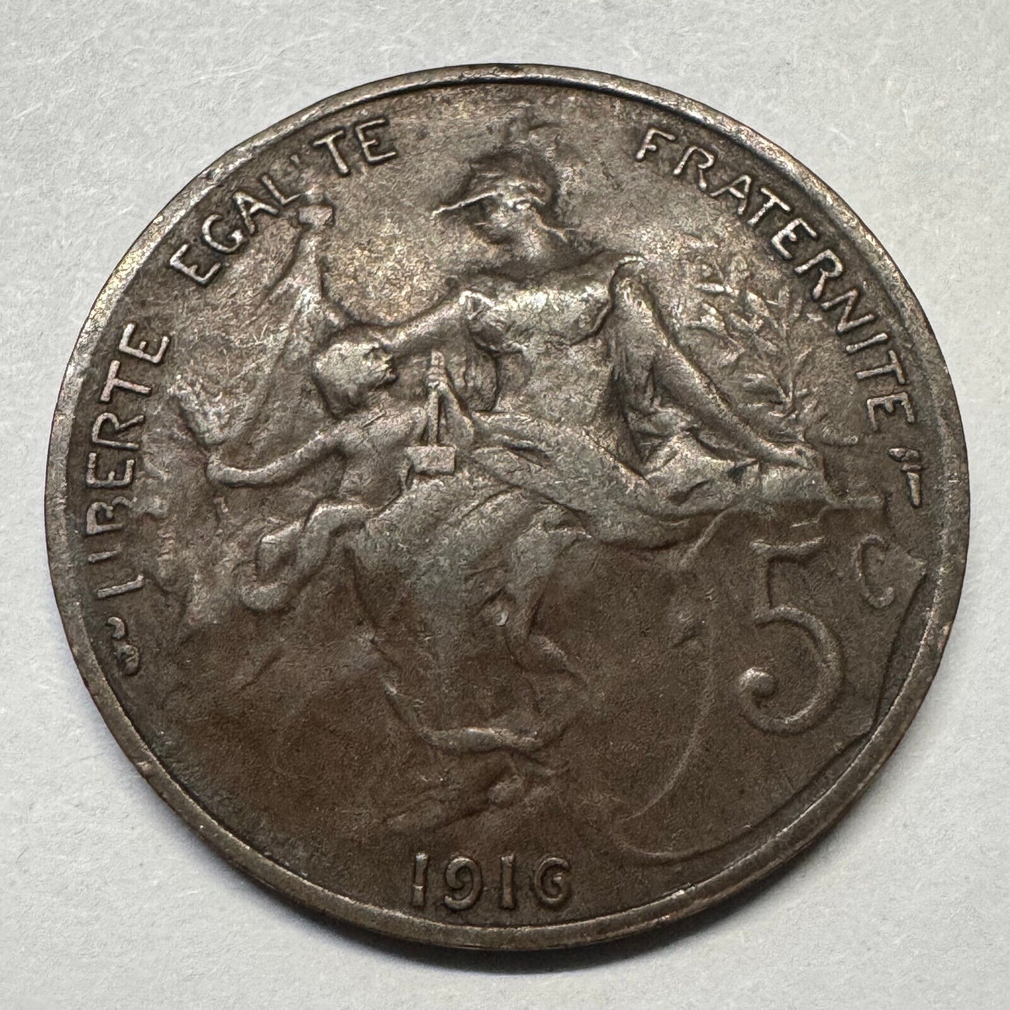1916 France 5 Centimes - Beautiful Coin - #A-070