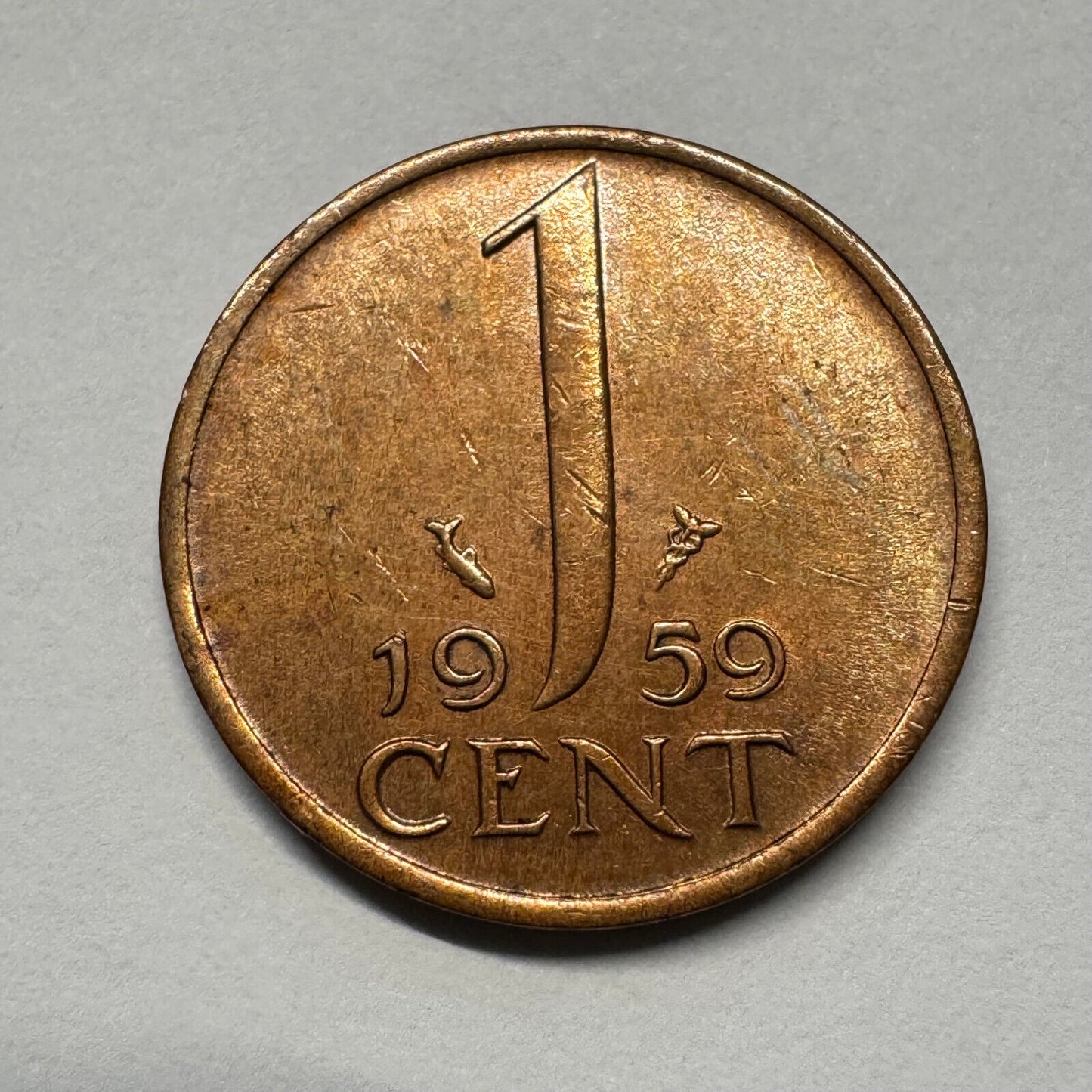1959 Netherlands 1 Cent - Beautiful Coin - #B-054
