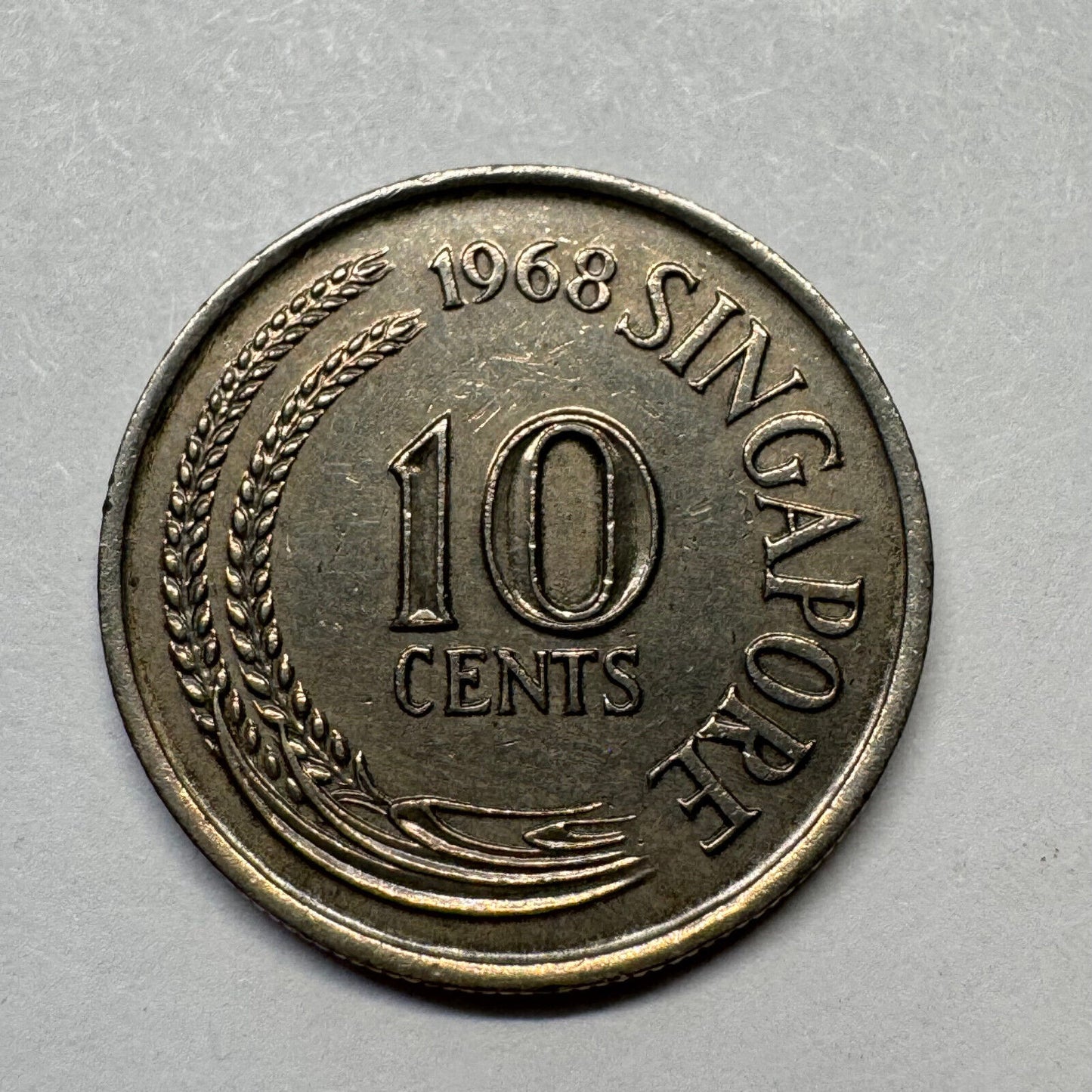 1968 Singapore 10 Cents - Beautiful Coin - #B-032