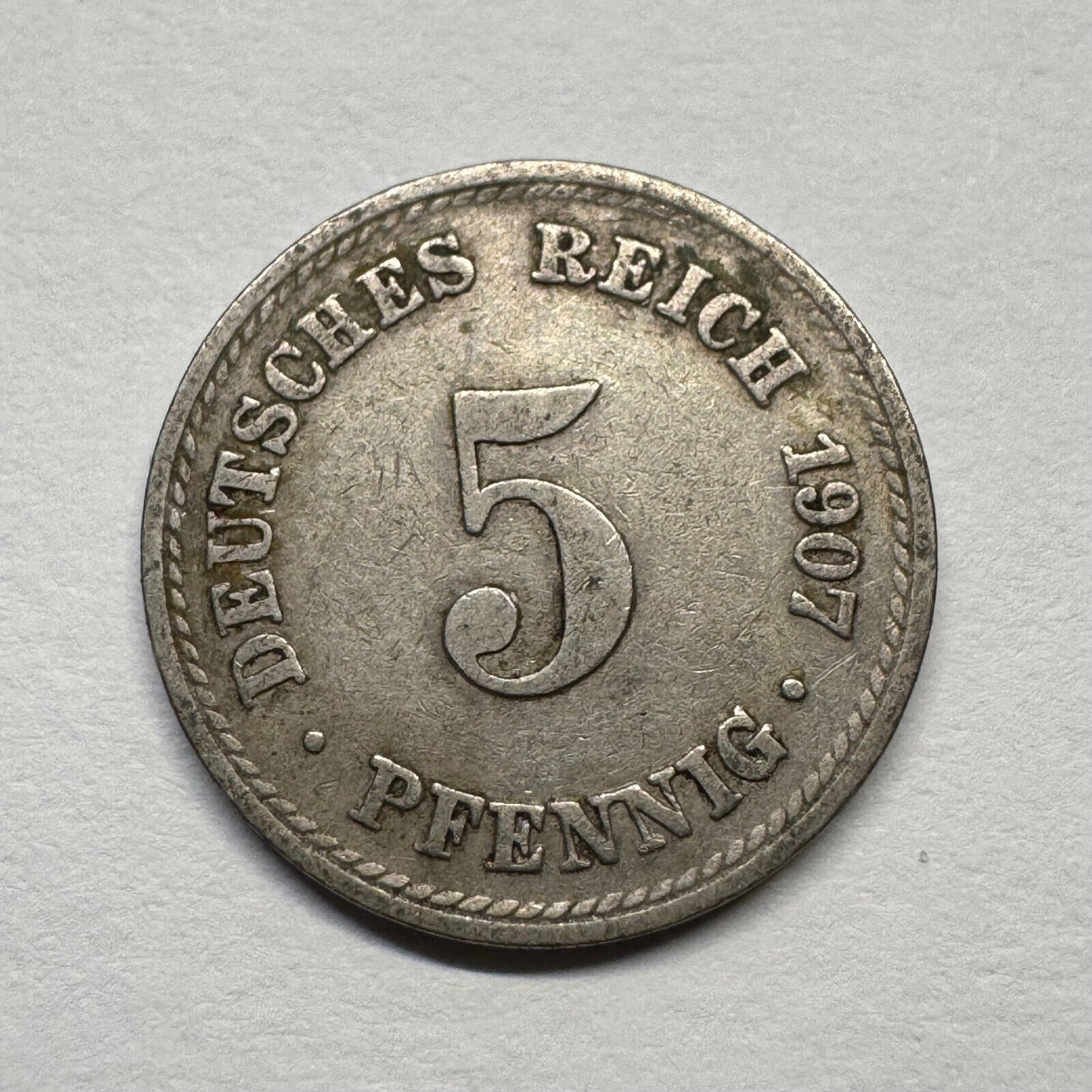 1907 Germany 5 Pfennig - Beautiful Coin - #B-056