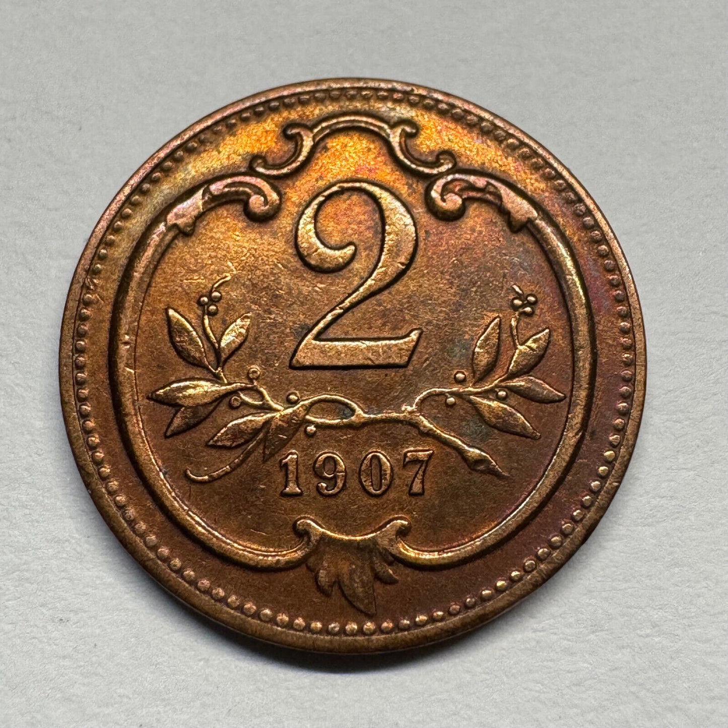 1907 Austria 2 Heller - Beautiful Coin - #B-056