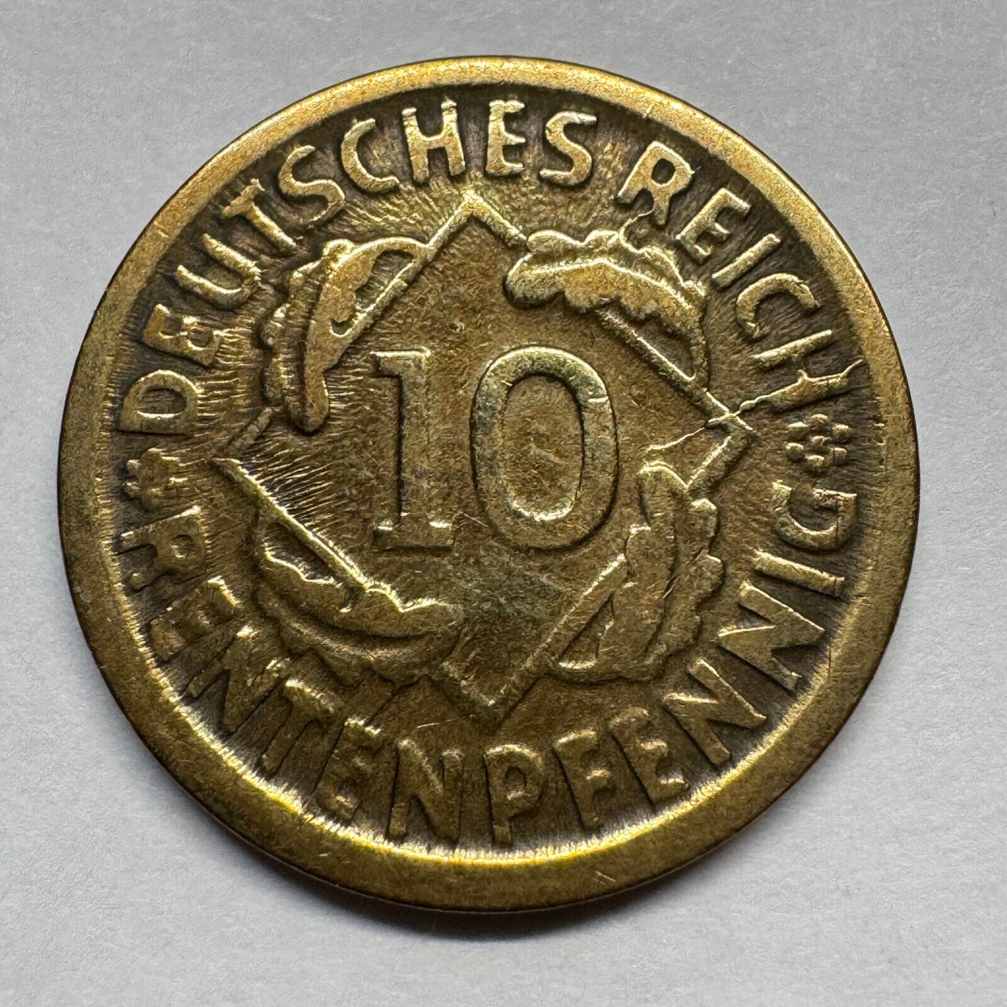 1924 Germany 10 Rentenpfennig - Beautiful Coin - #A-094