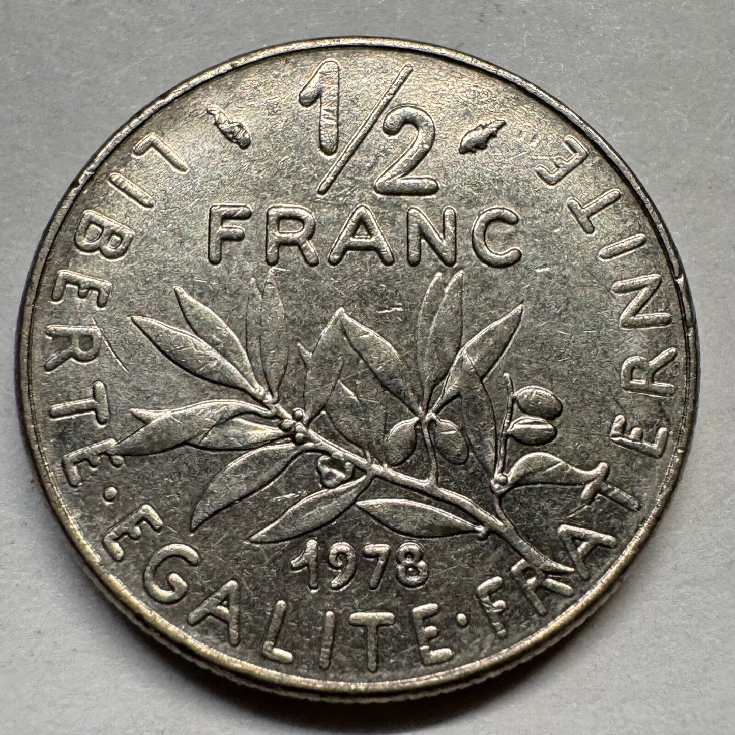 1978 France 1/2 Franc - Beautiful Coin - #A-075