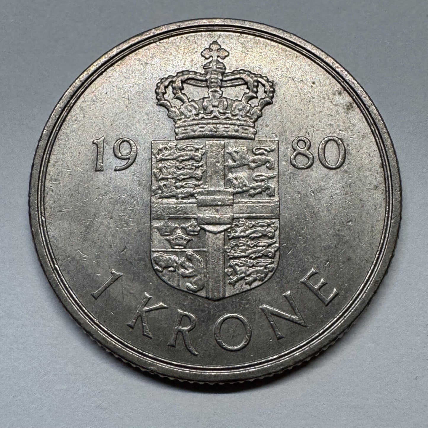 1980 Denmark 1 Krone - Beautiful Coin - #B-056