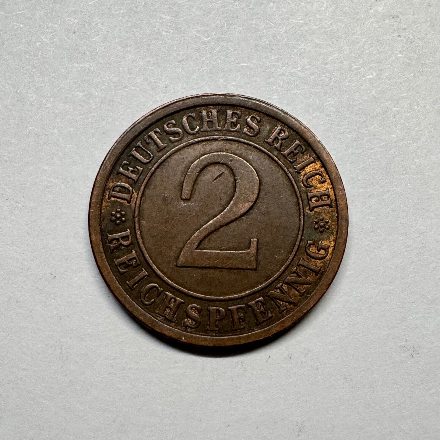 1924 Germany 2 Reichspfennig - Beautiful Coin - #B-007