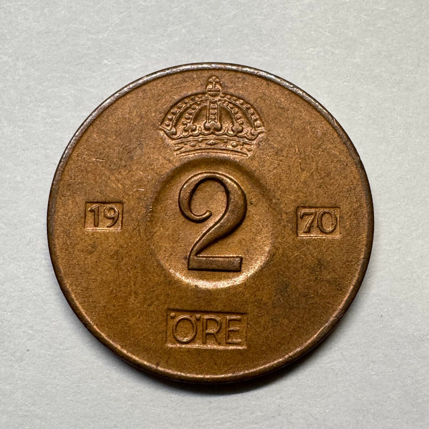1970 Sweden 2 Ore - Beautiful Coin - #B-028
