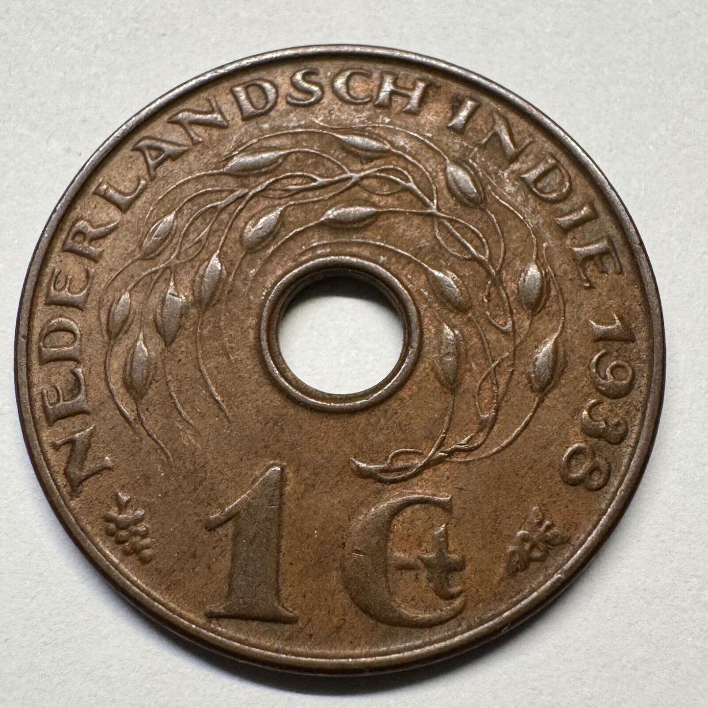 1938 Netherlands East Indies Indonesia 1 Cent - Beautiful Coin - #B-051