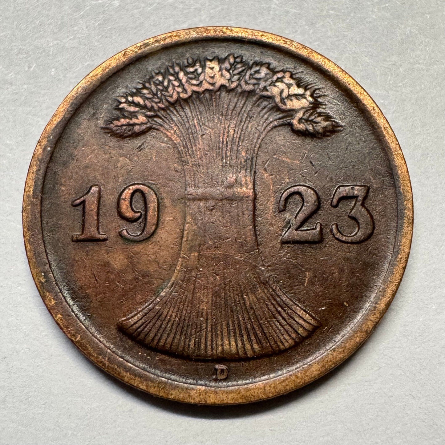 1923 Germany 2 Rentenpfennig - Beautiful Coin - #A-090