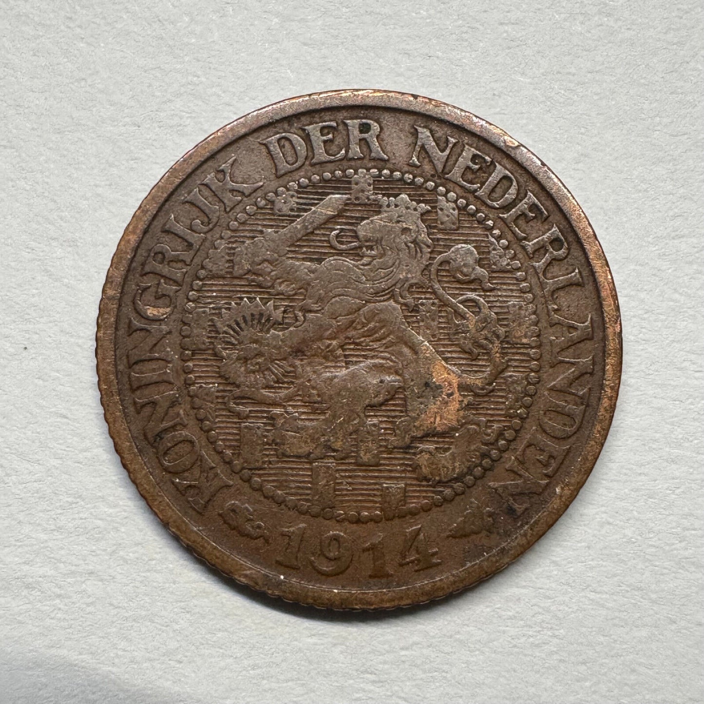 1914 Netherlands 1 Cent - Beautiful Coin - Lot #B-044