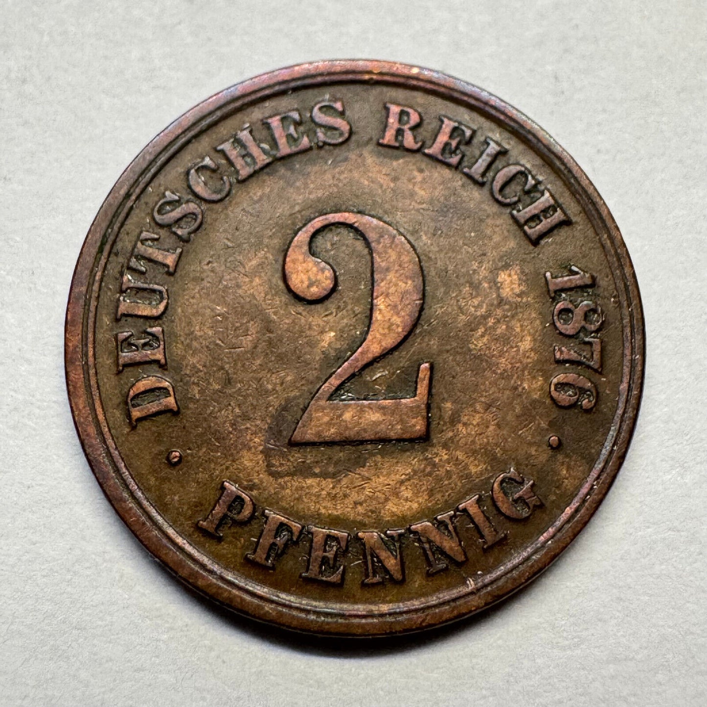 1876 Germany 2 Pfennig - Beautiful Coin - #A-095