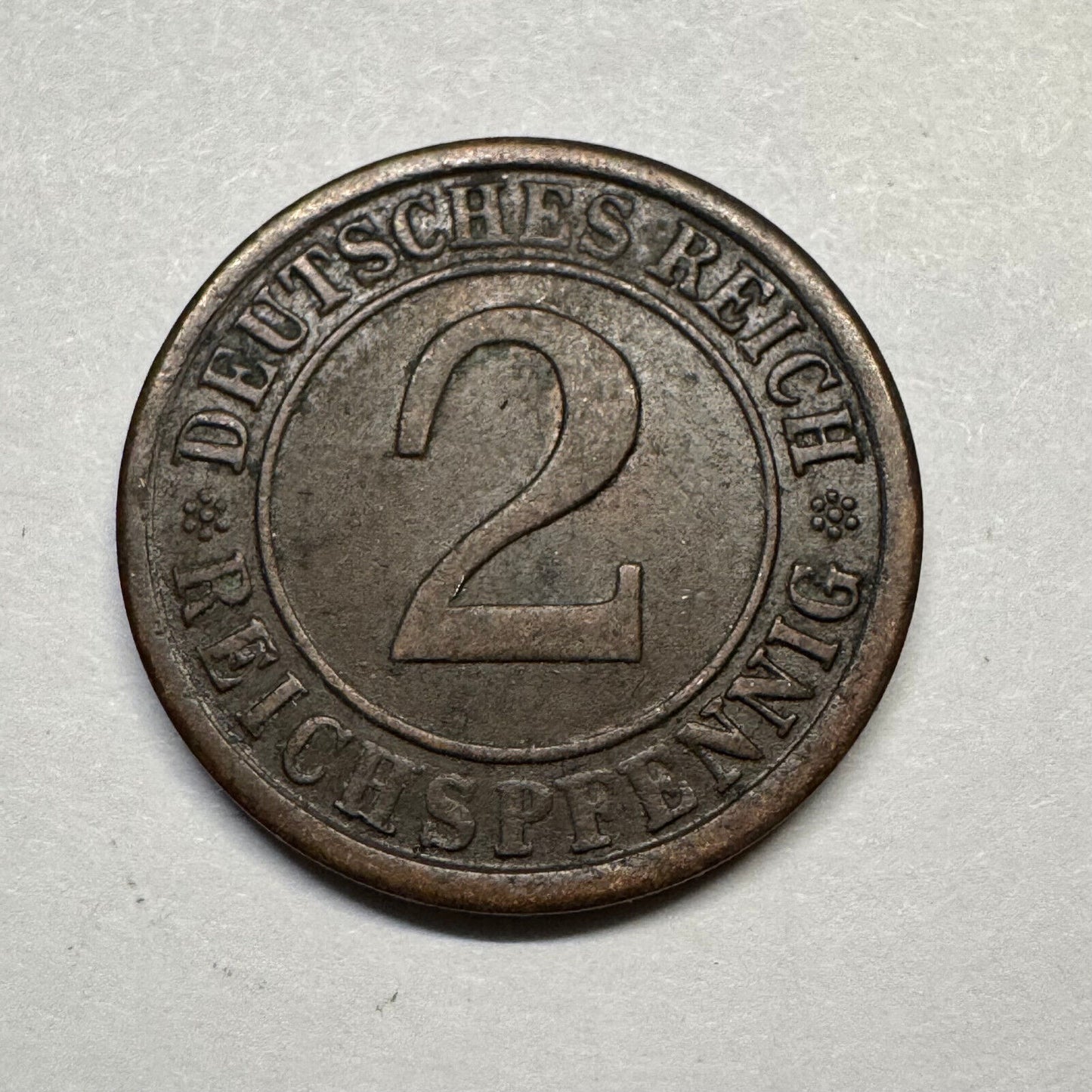 1924 Germany 2 Reichspfennig - Beautiful Coin - #A-100