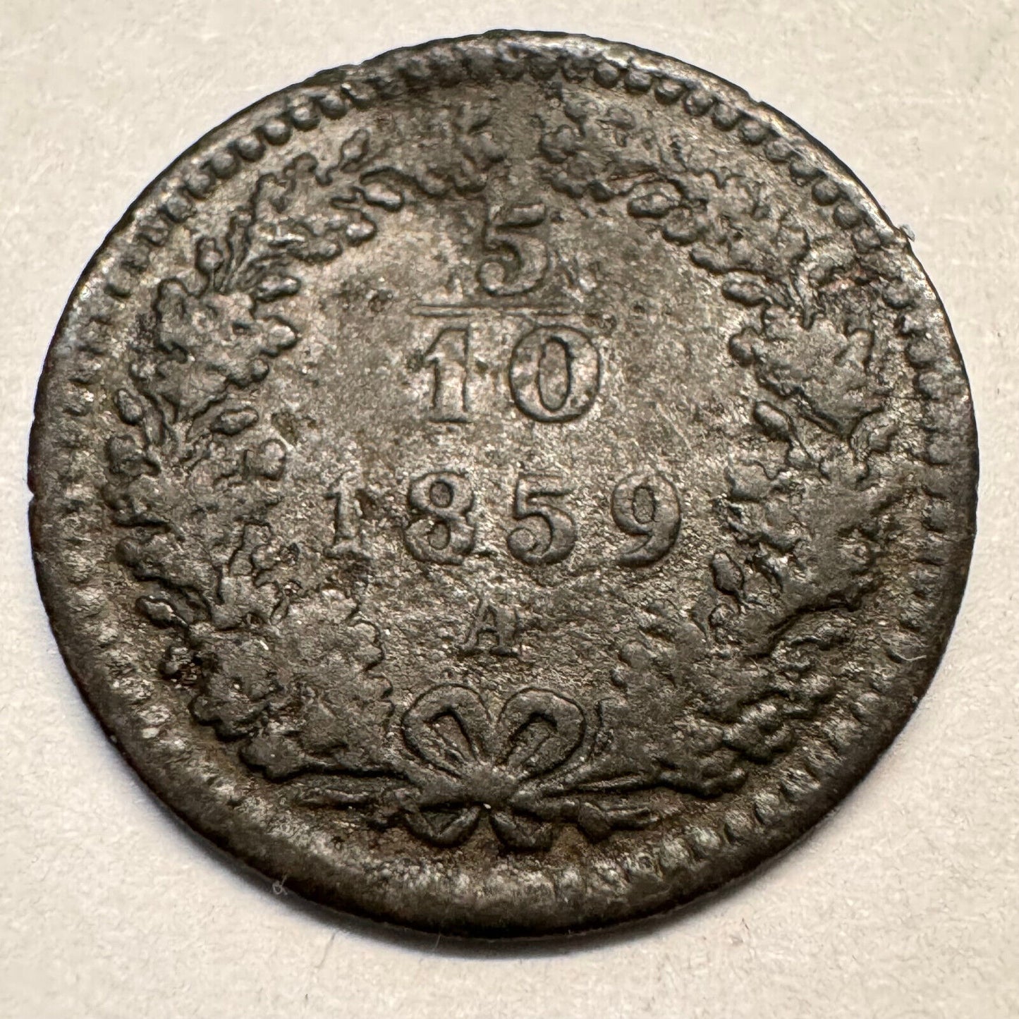1859 Austria 5/10 Kreuzer - Beautiful Coin - #A-060